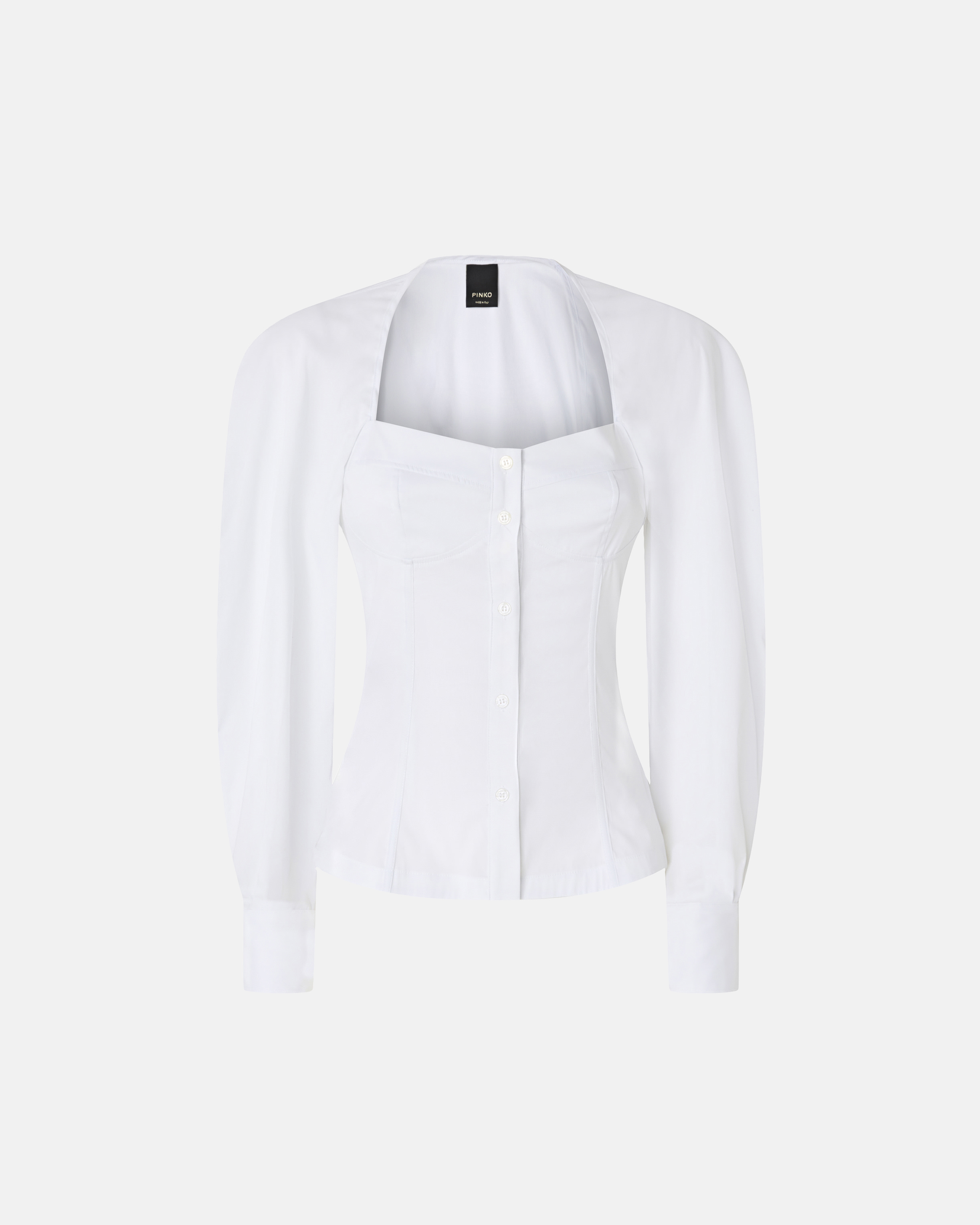 Strapless poplin shirt PINKO White
