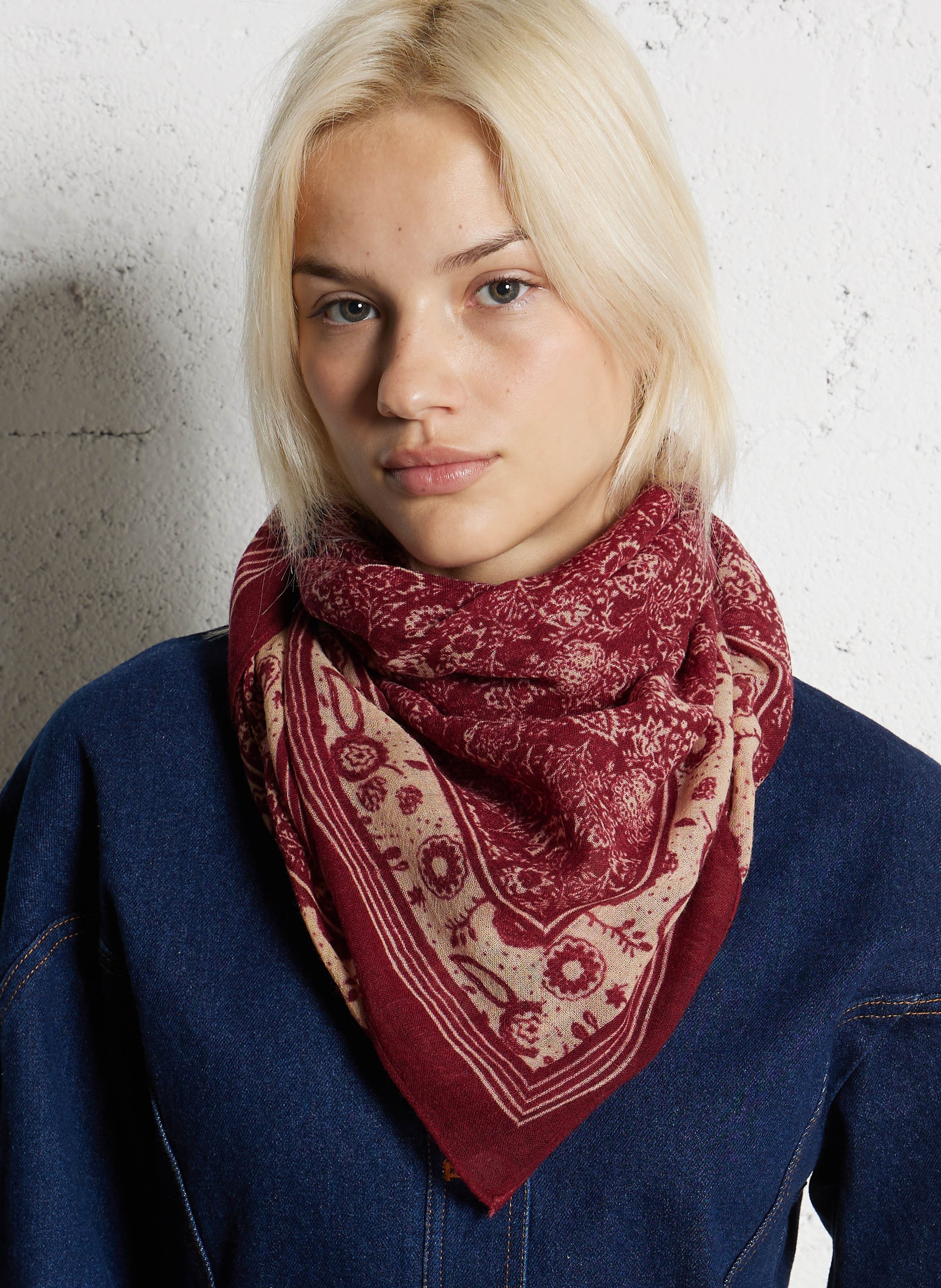 Bufanda de lana FEEKA Rojo