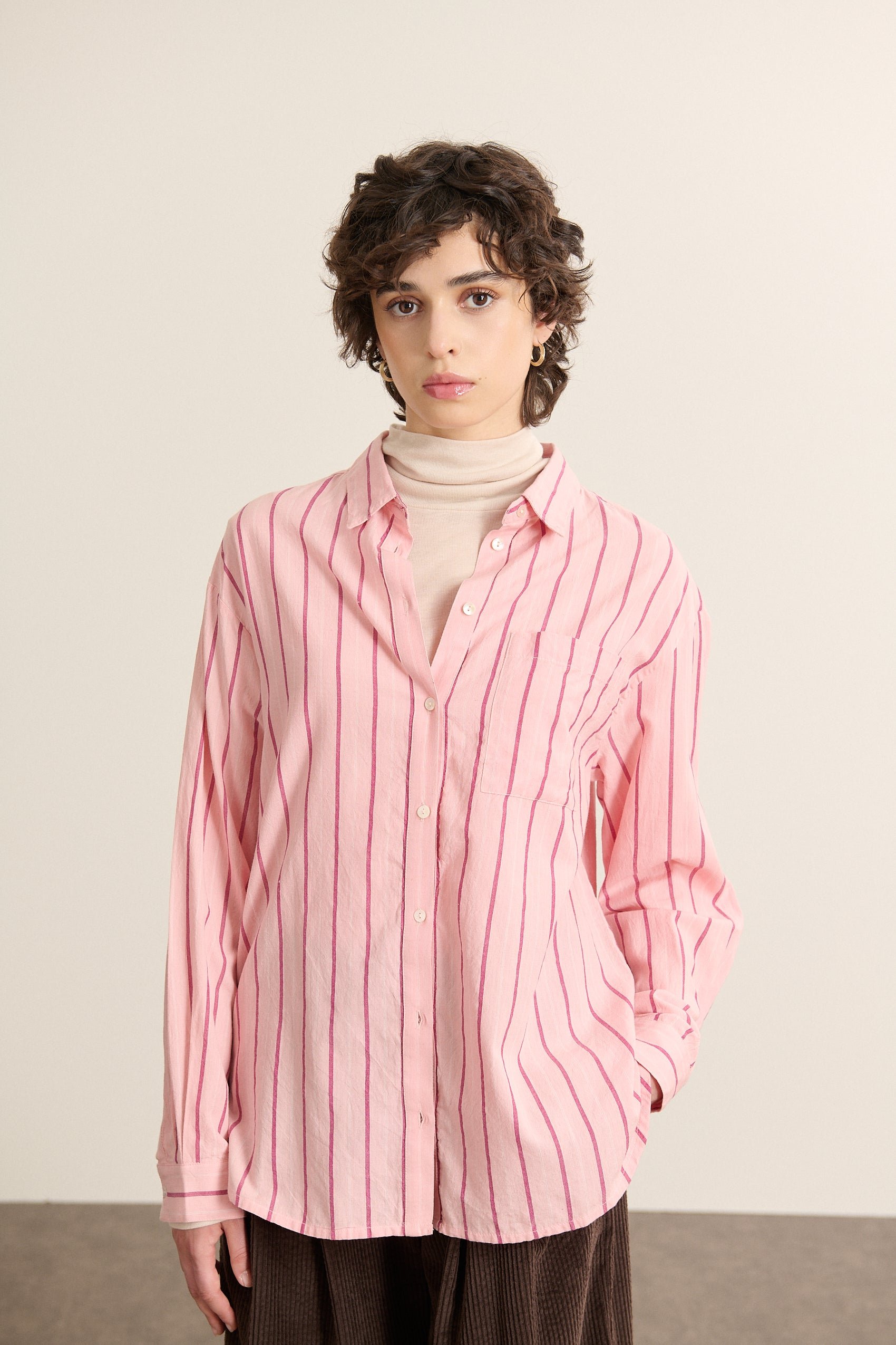 Long-sleeve Striped Shirt GARANCE PARIS Pink
