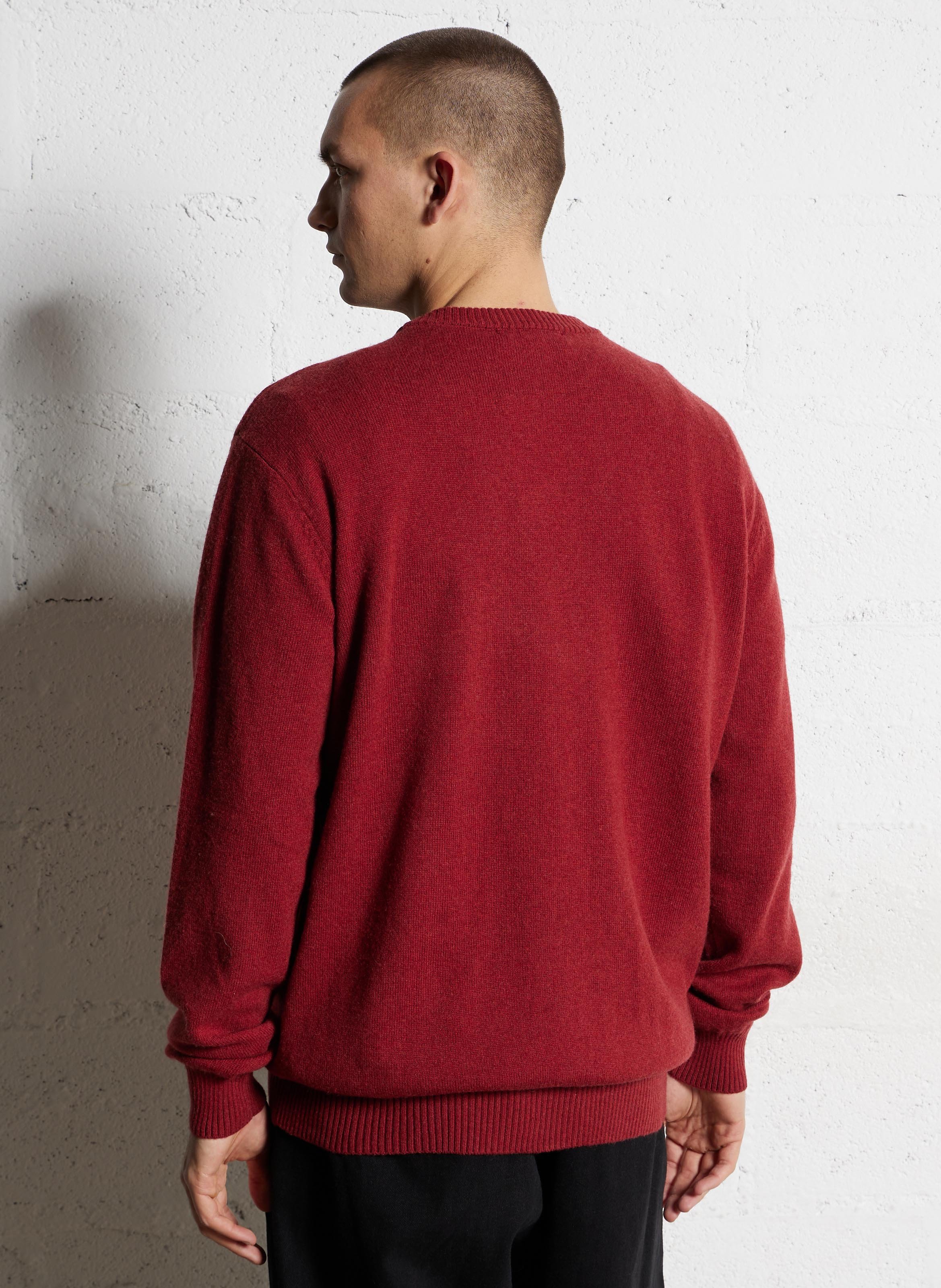 Round-neck wool-blend straight-cut sweater MINIMUM Red