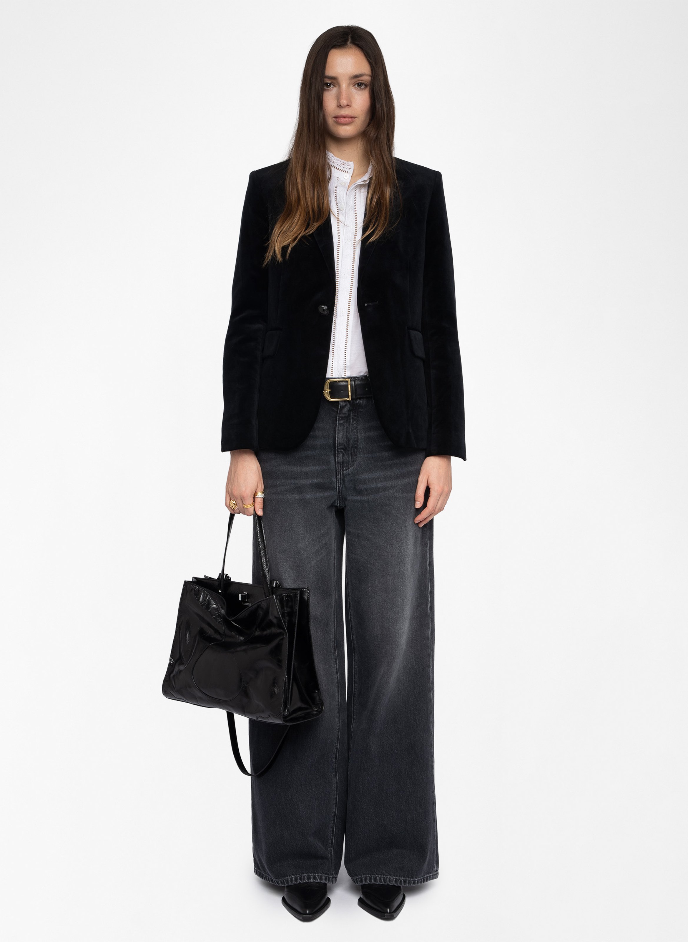 Samt Baumwollblazer ZADIG&VOLTAIRE Schwarz