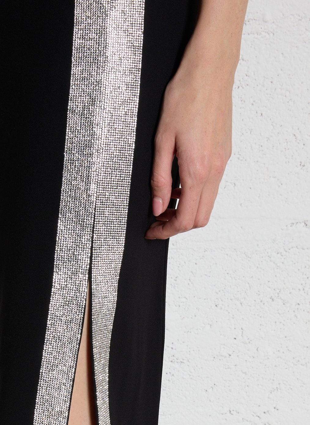 Straight midi skirt with rhinestones LA PETITE ETOILE Black