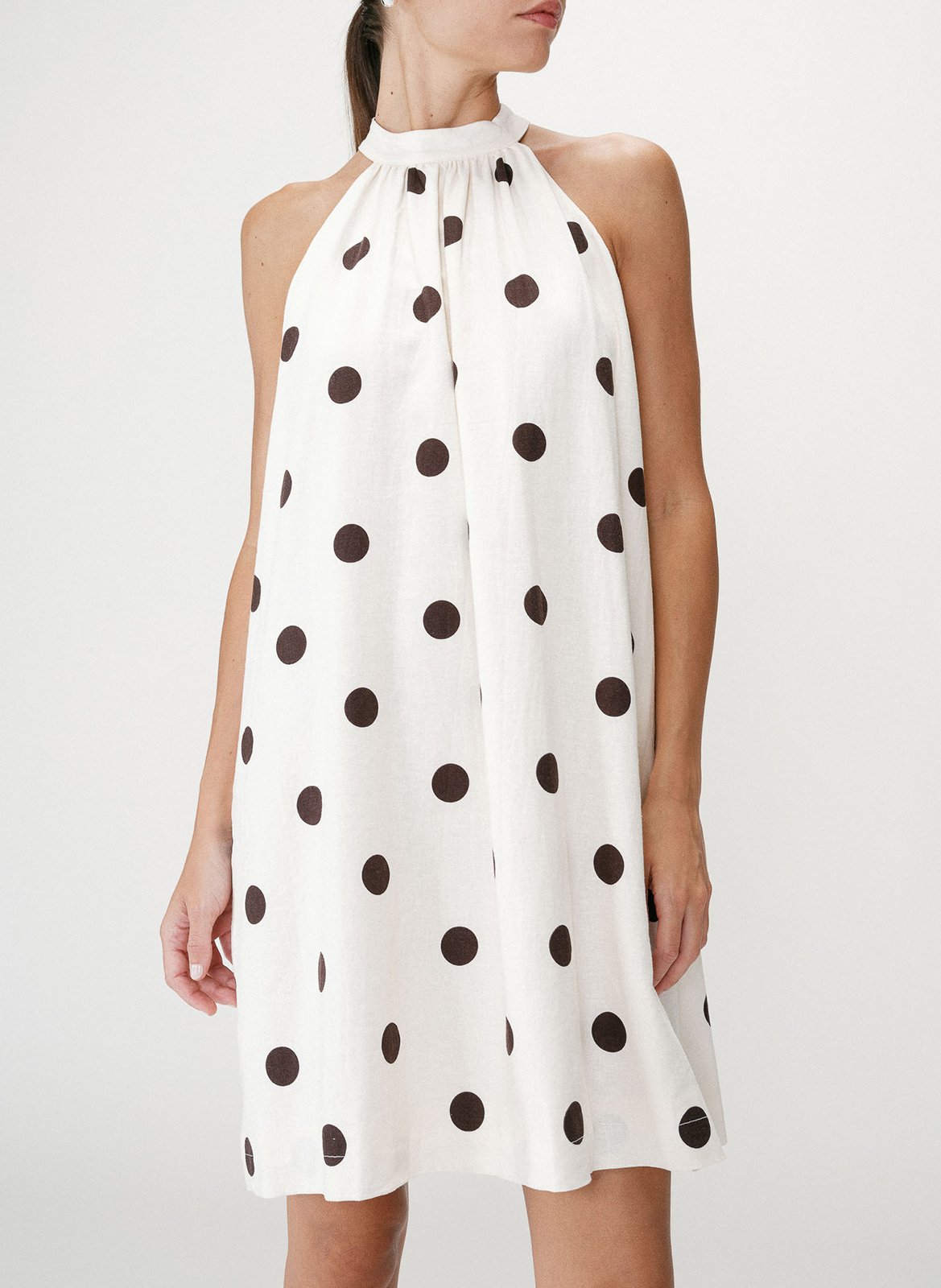 Top col montant à pois GRACE ET MILA Blanc