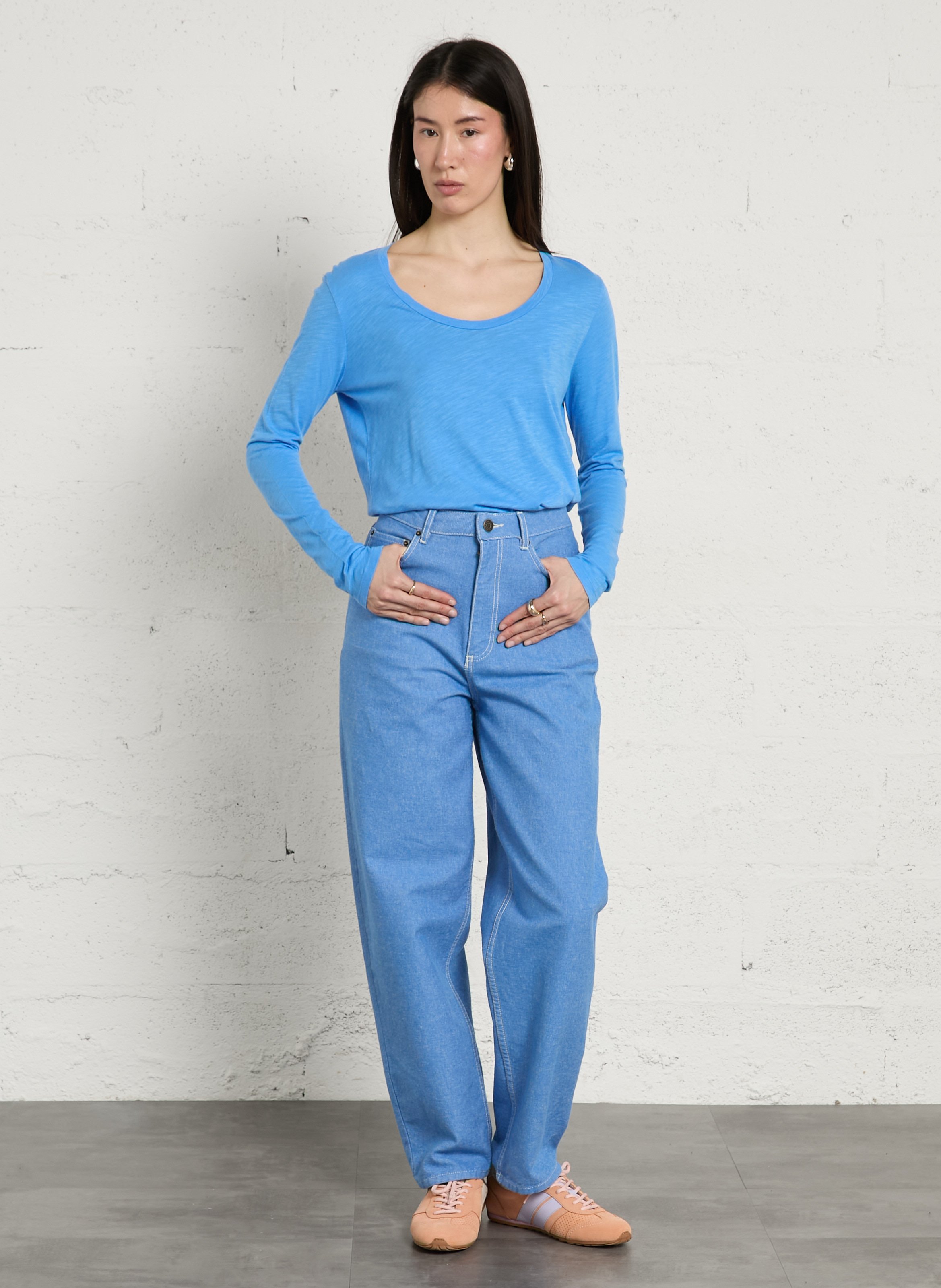 Basic cotton-mix T-shirt AMERICAN VINTAGE Blue