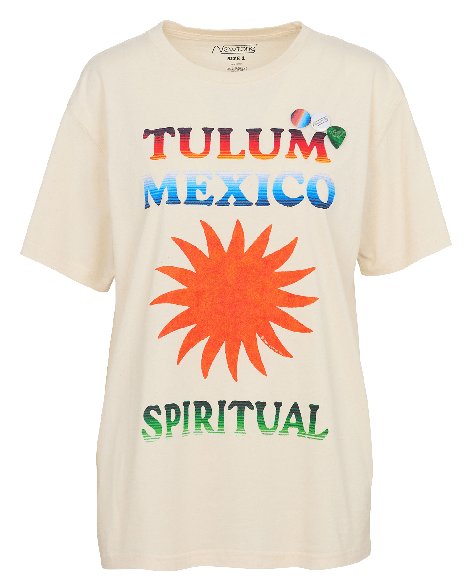 Recht, katoenen T-shirt met ronde hals en zeefdruk NEWTONE