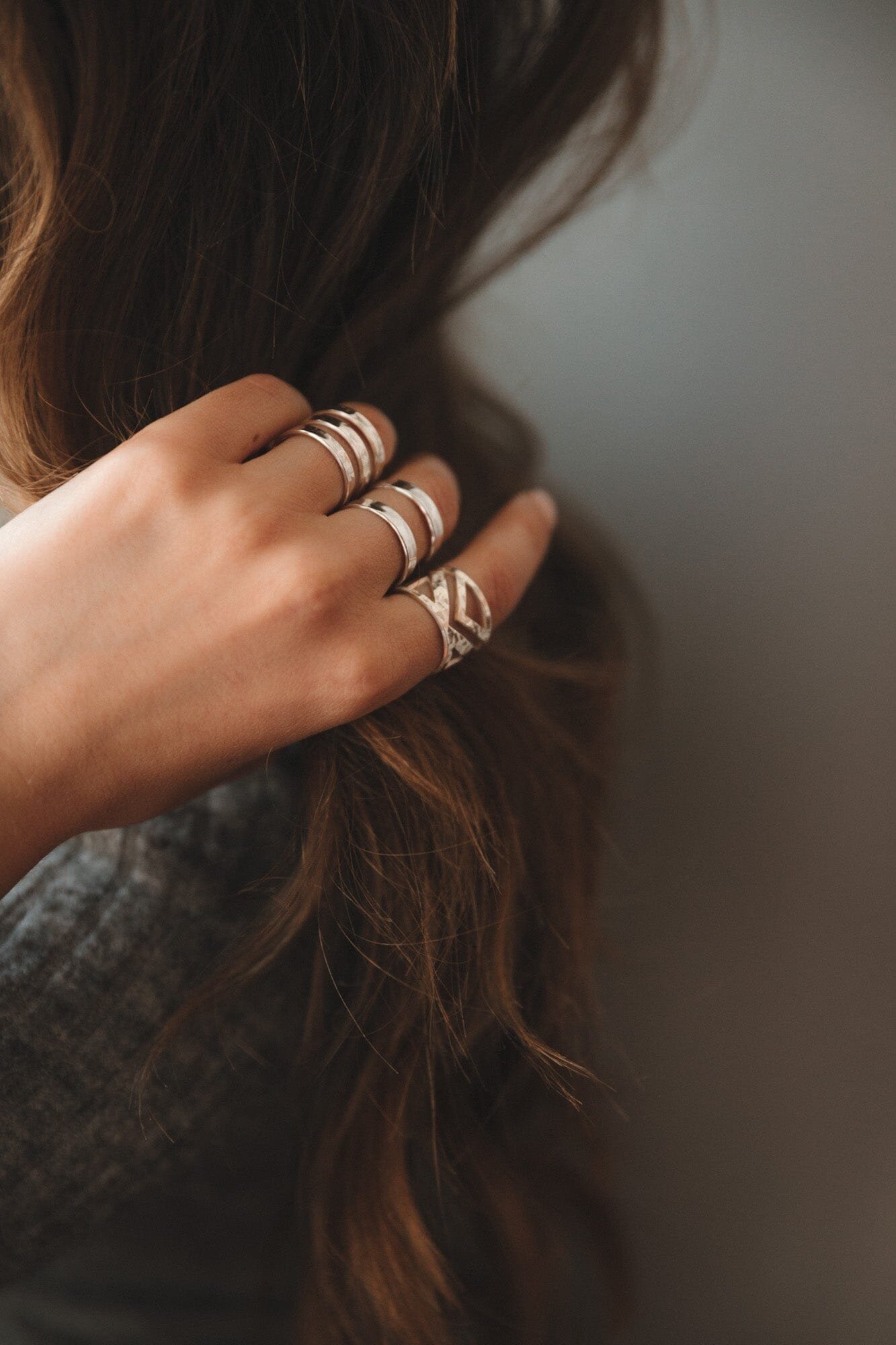 Hammered rose gold plated ring MONSIEUR SIMONE Silver