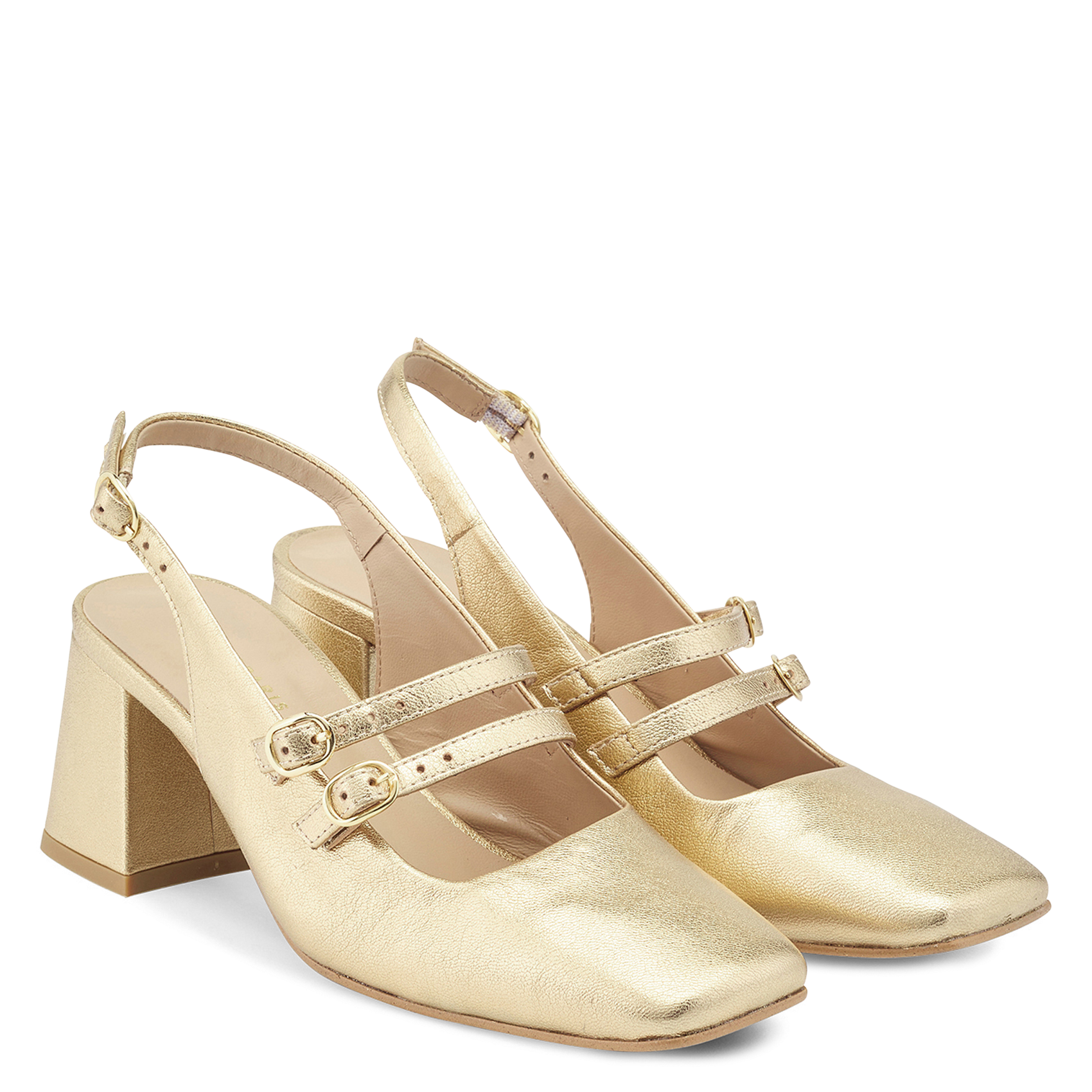 Escarpins en cuir métallisé COSMOPARIS Doré