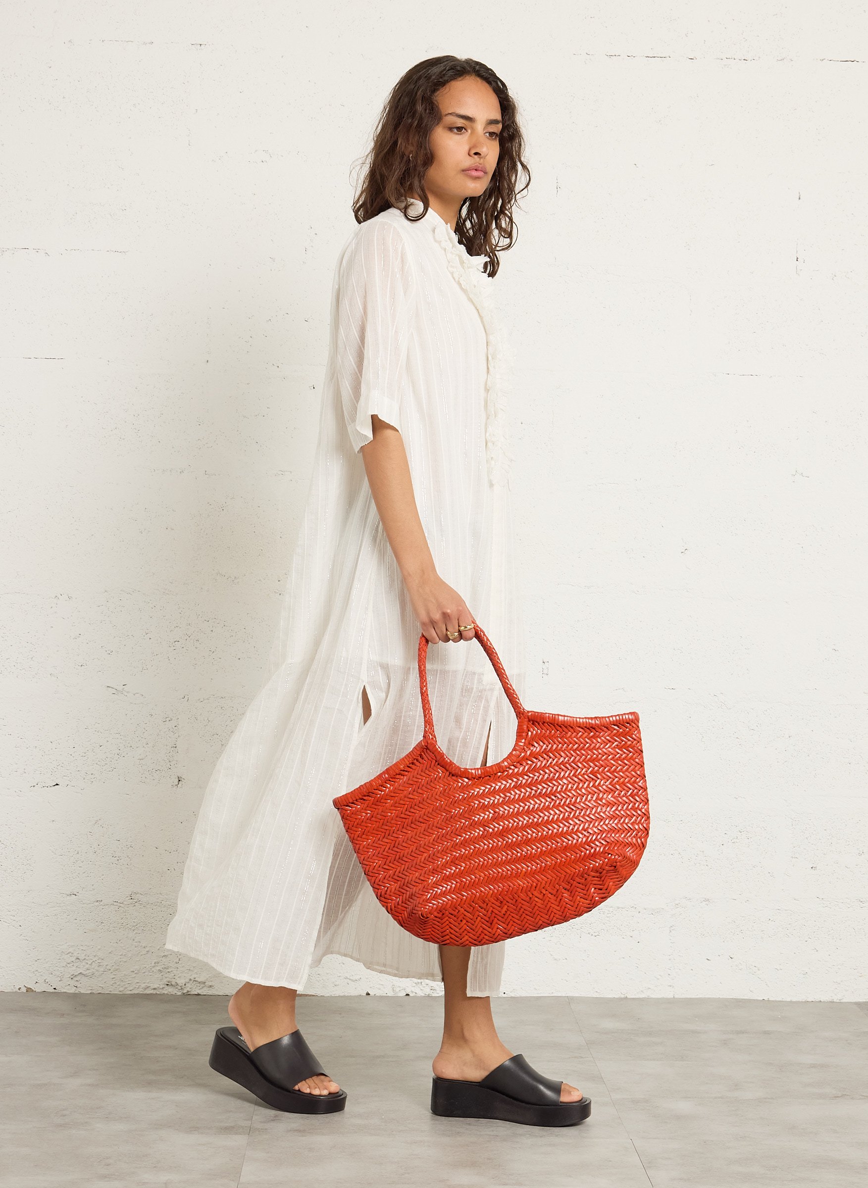 Gevlochten, leren mand DRAGON DIFFUSION Oranje