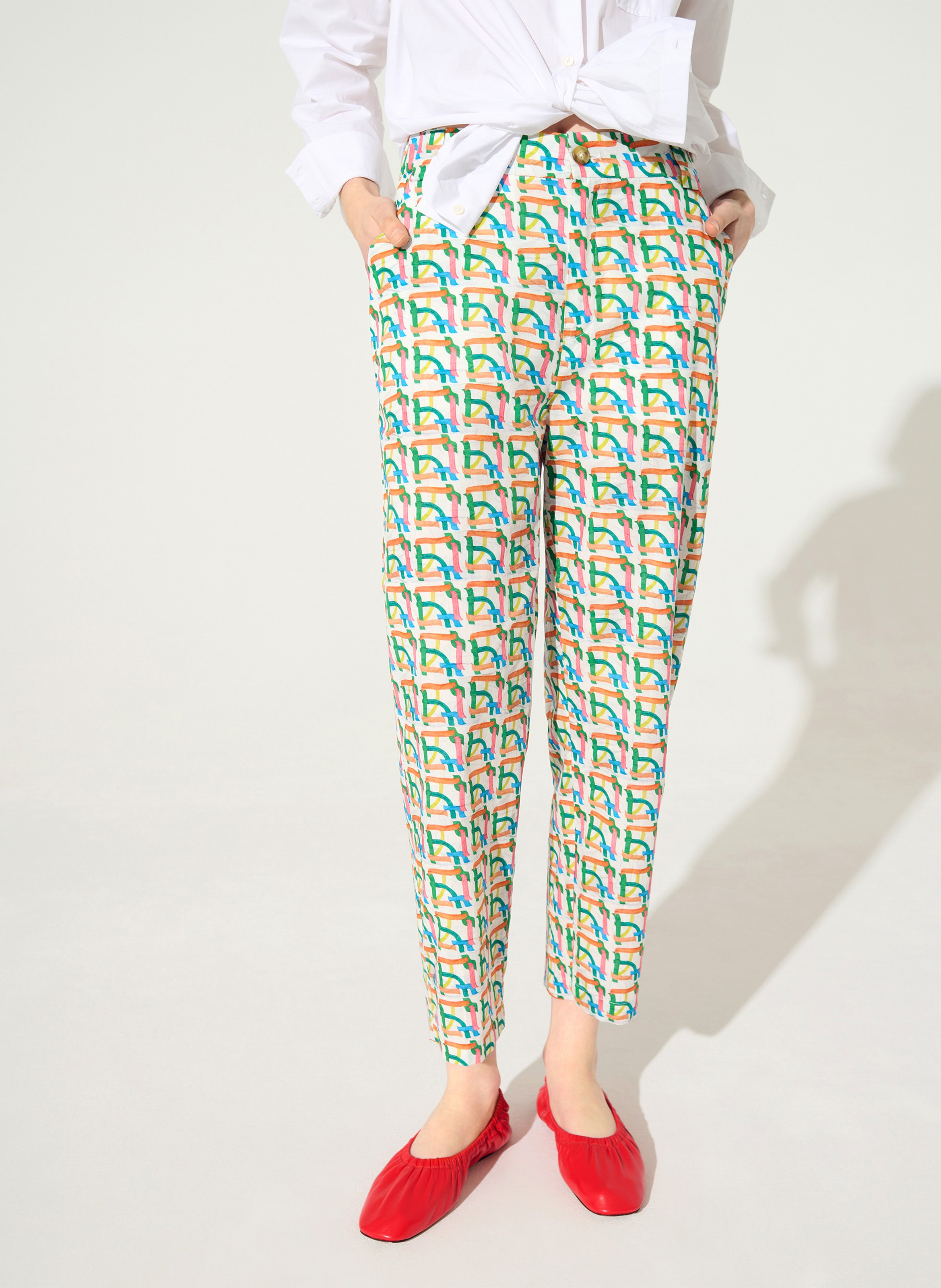 Gerade geschnittene Baumwollhose COTELAC ACOTE Weiss