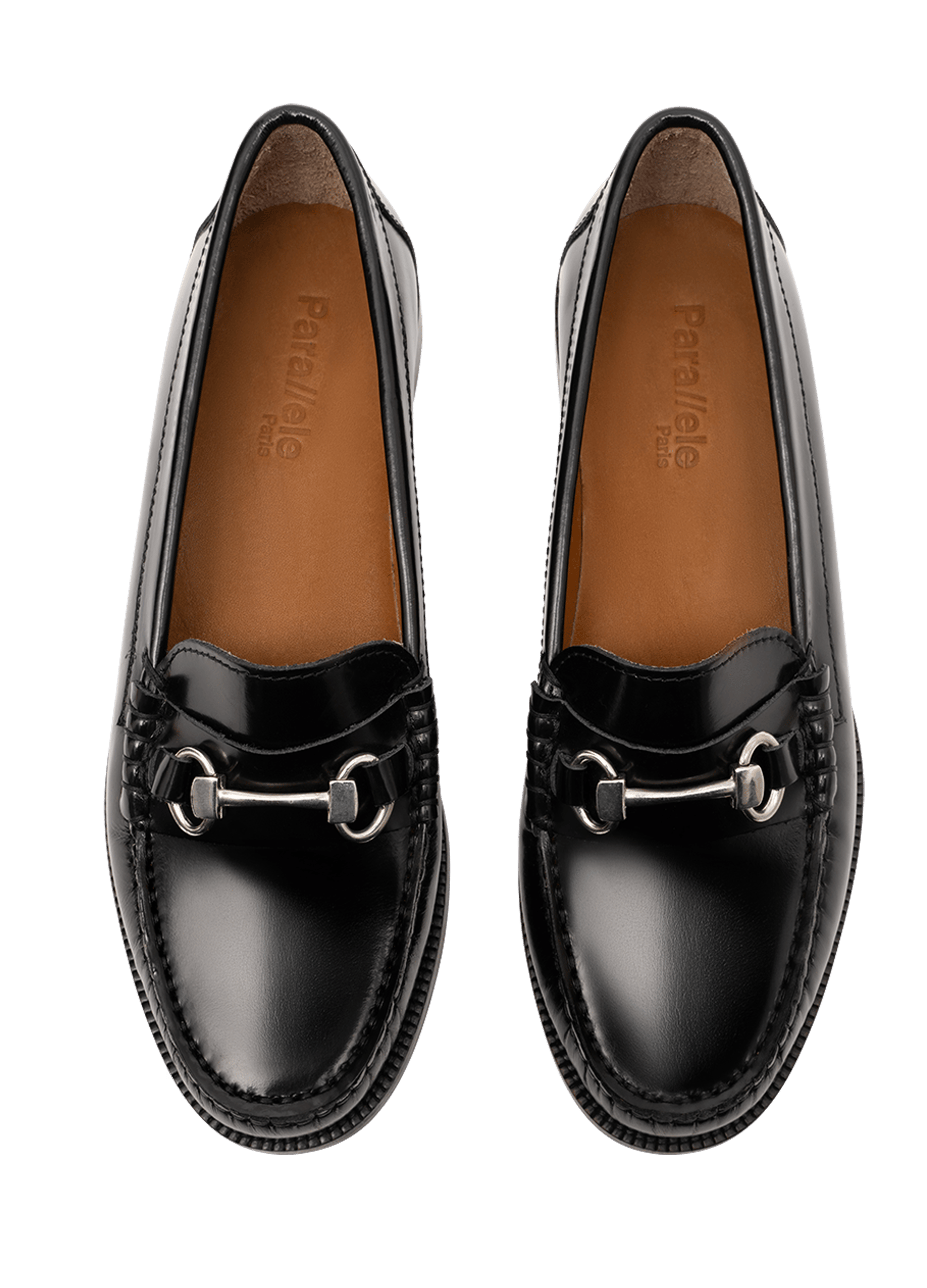Black brushed leather moccasins PARALLELE PARIS Black