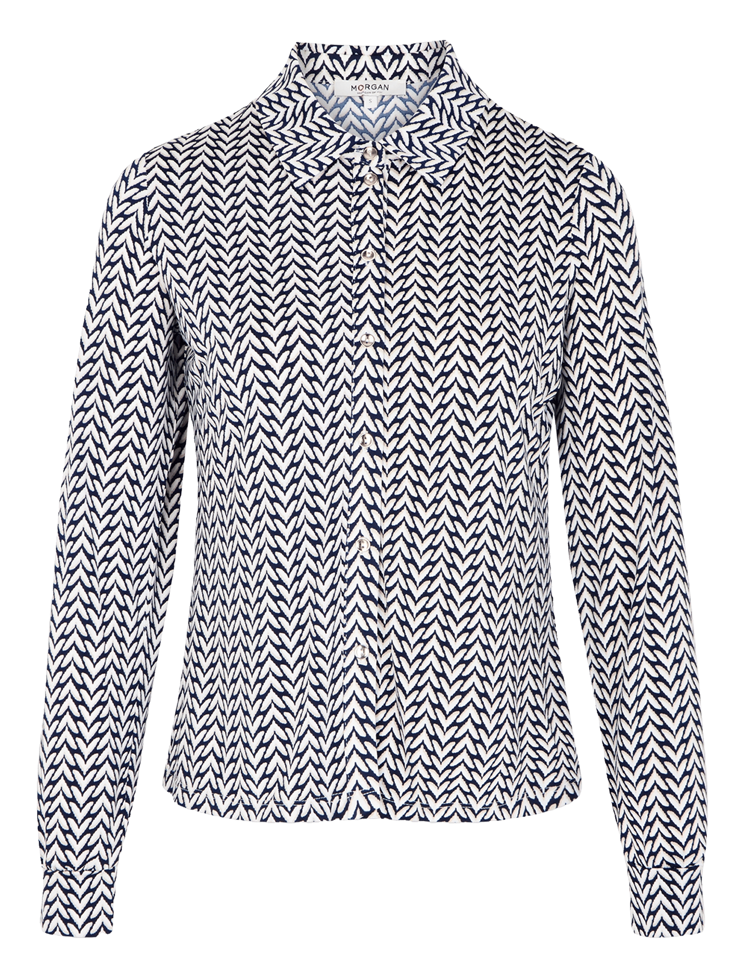 Straight-fit blouse met klassieke kraag en print MORGAN Veelkleurig