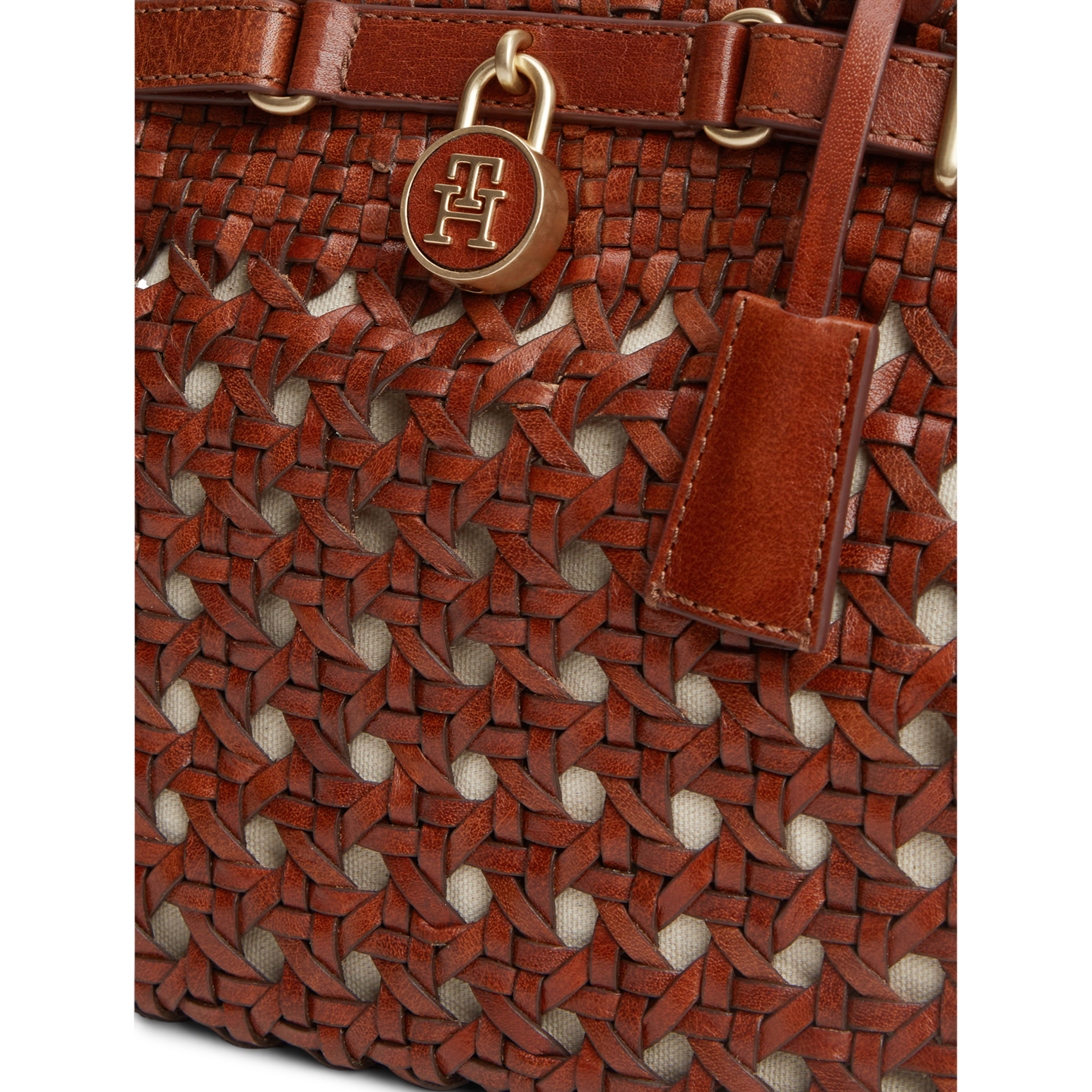 Sac à main crochet en cuir TOMMY HILFIGER Marron