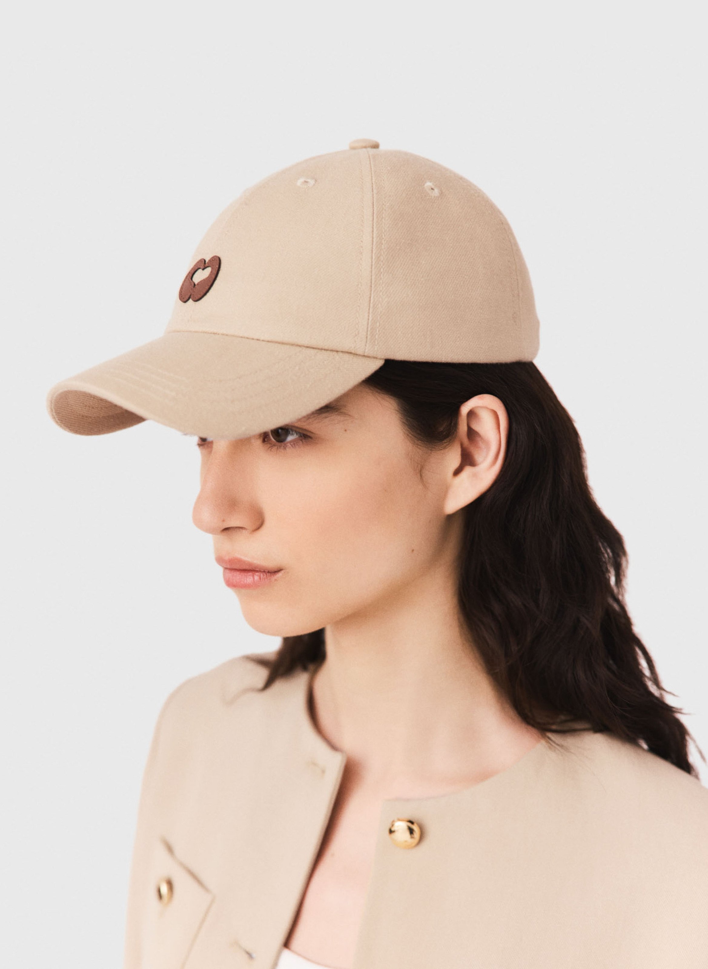 Casquette avec logo MAJE Beige
