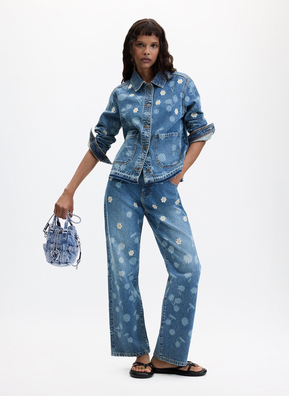 Handtas van spijkerstof DESIGUAL Blauw