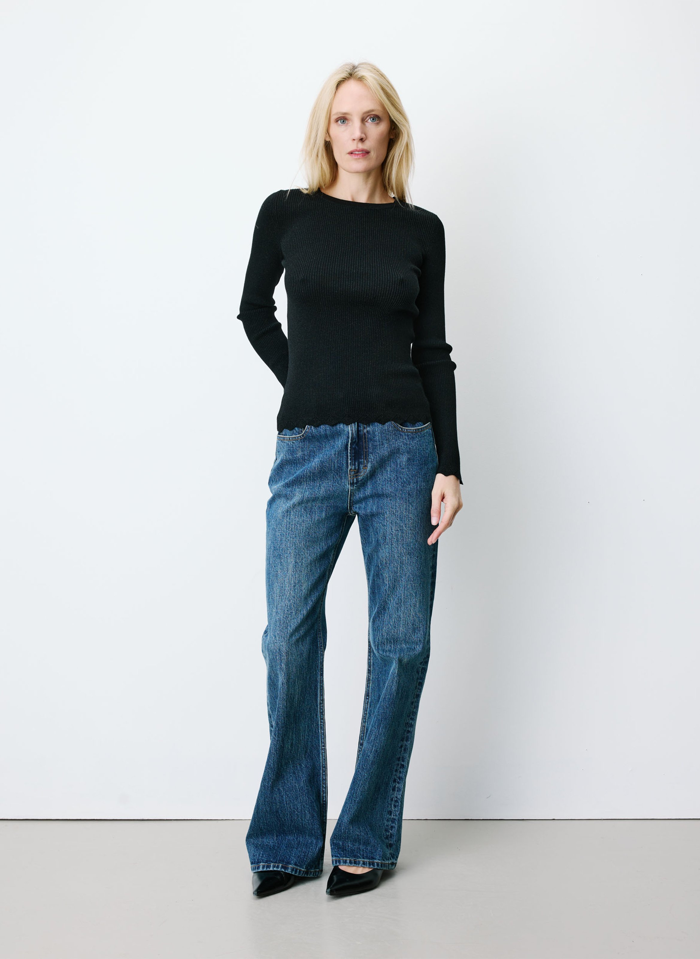 Pull moulant côtelé GRACE ET MILA Noir