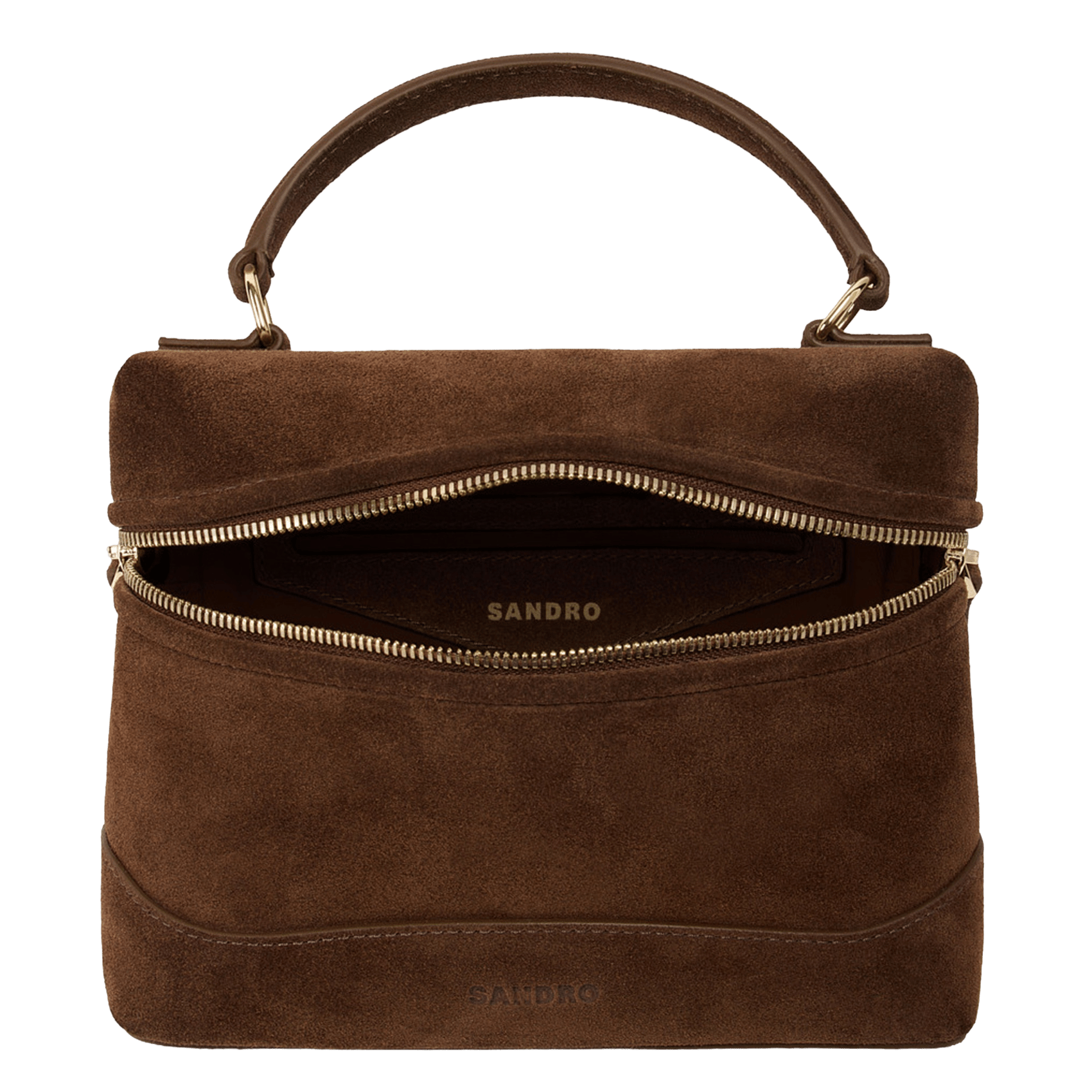 Leather shoulder bag SANDRO Brown