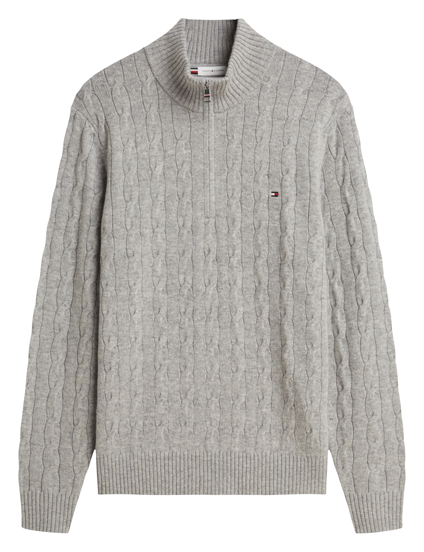 Pull col montant tressé en laine TOMMY HILFIGER