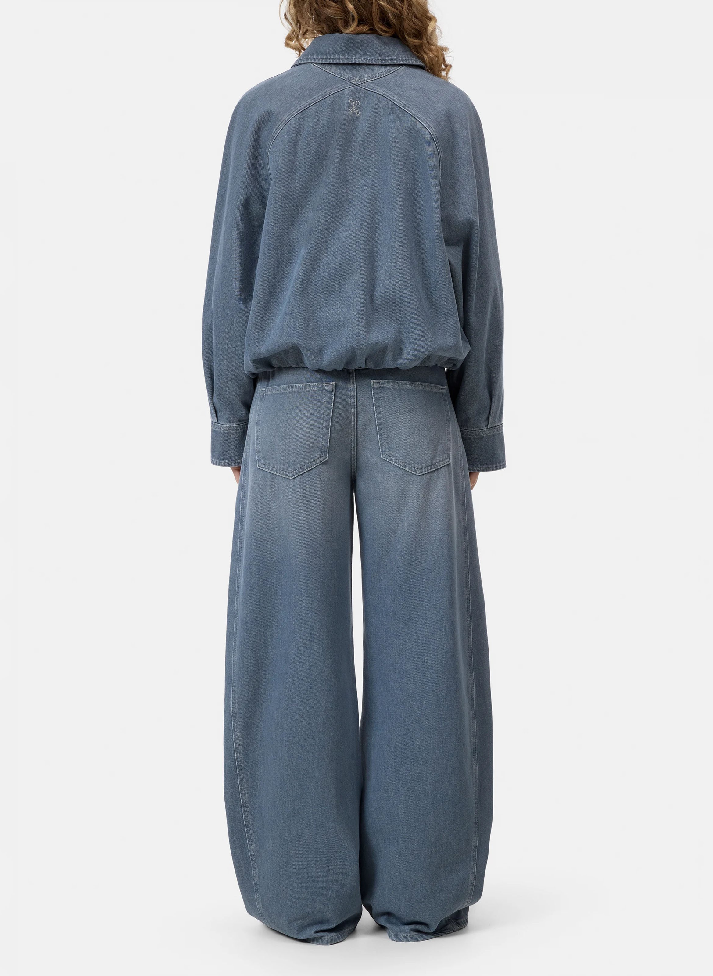 Straight cotton jacket with classic collar CLOSED Grey