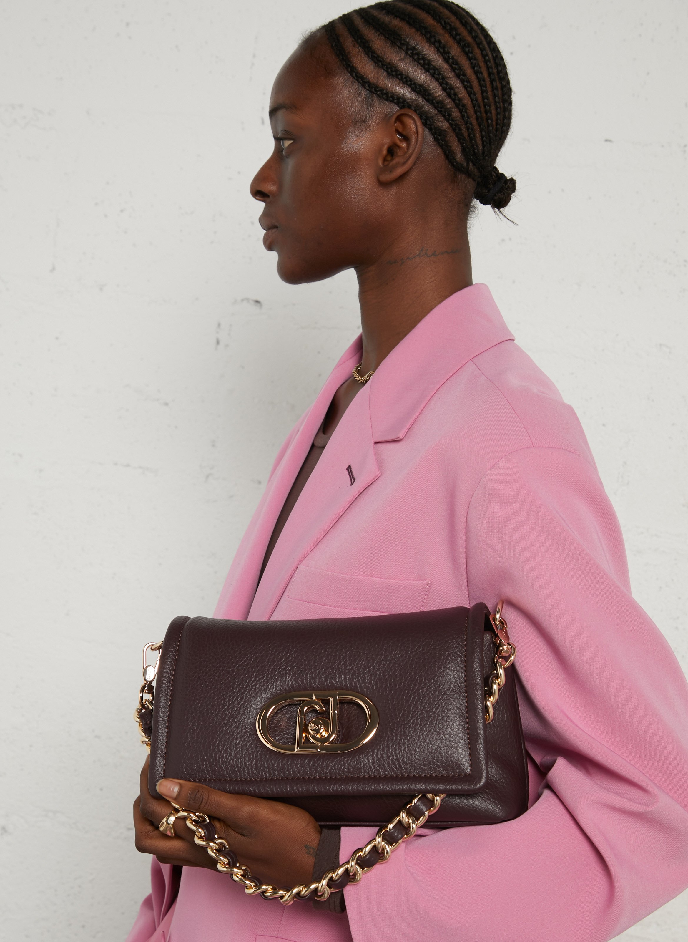 Sac bandoulière effet cuir LIU JO Prune
