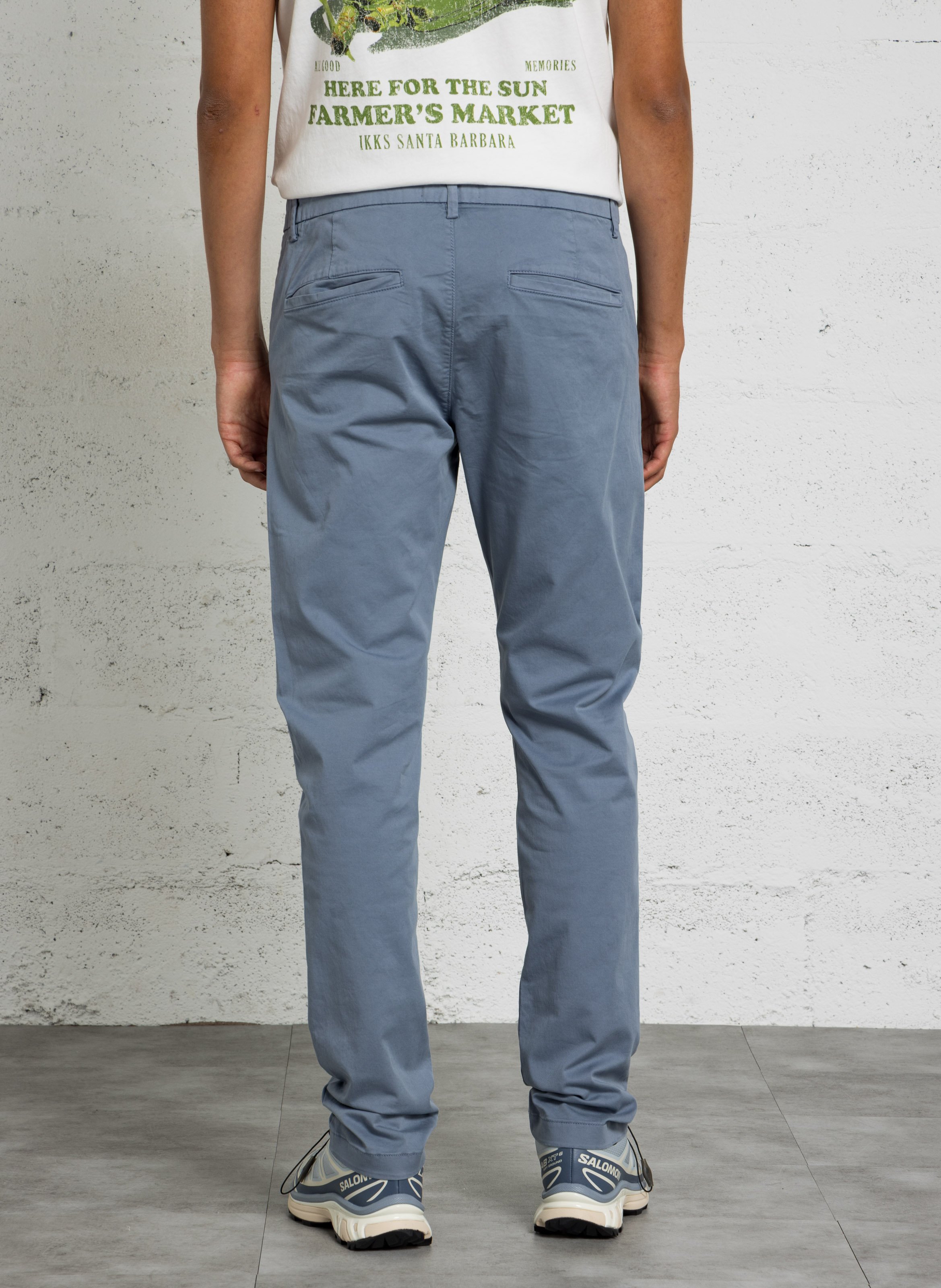 Pantalon chino slim uni  IKKS Bleu