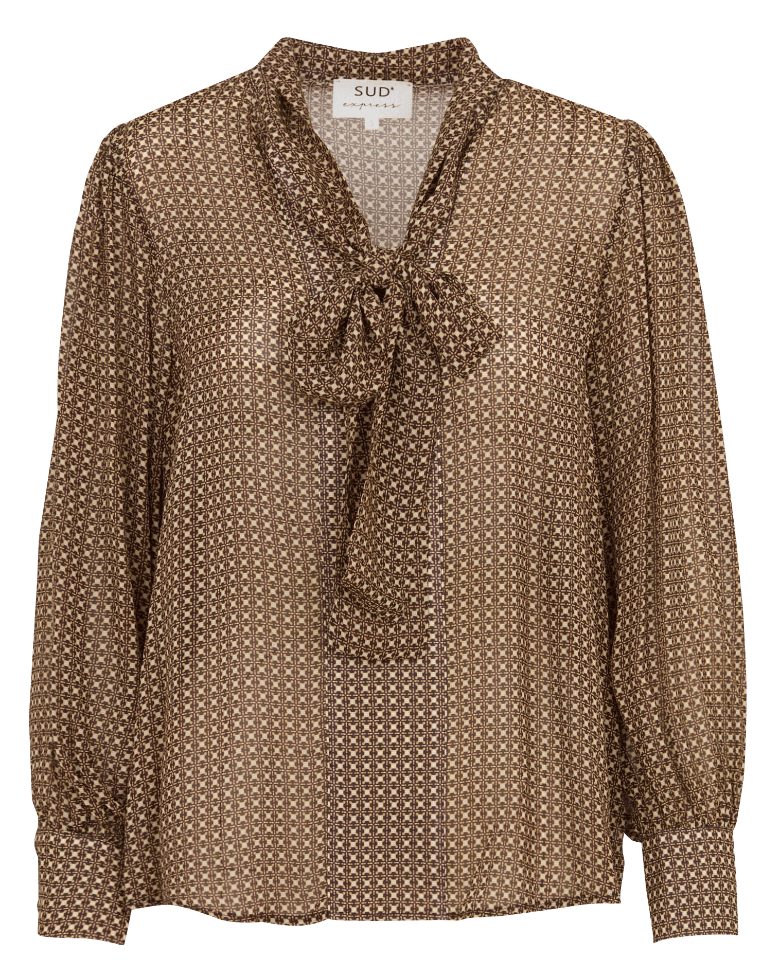 Ruime blouse met strikkraag SUD EXPRESS Bruin