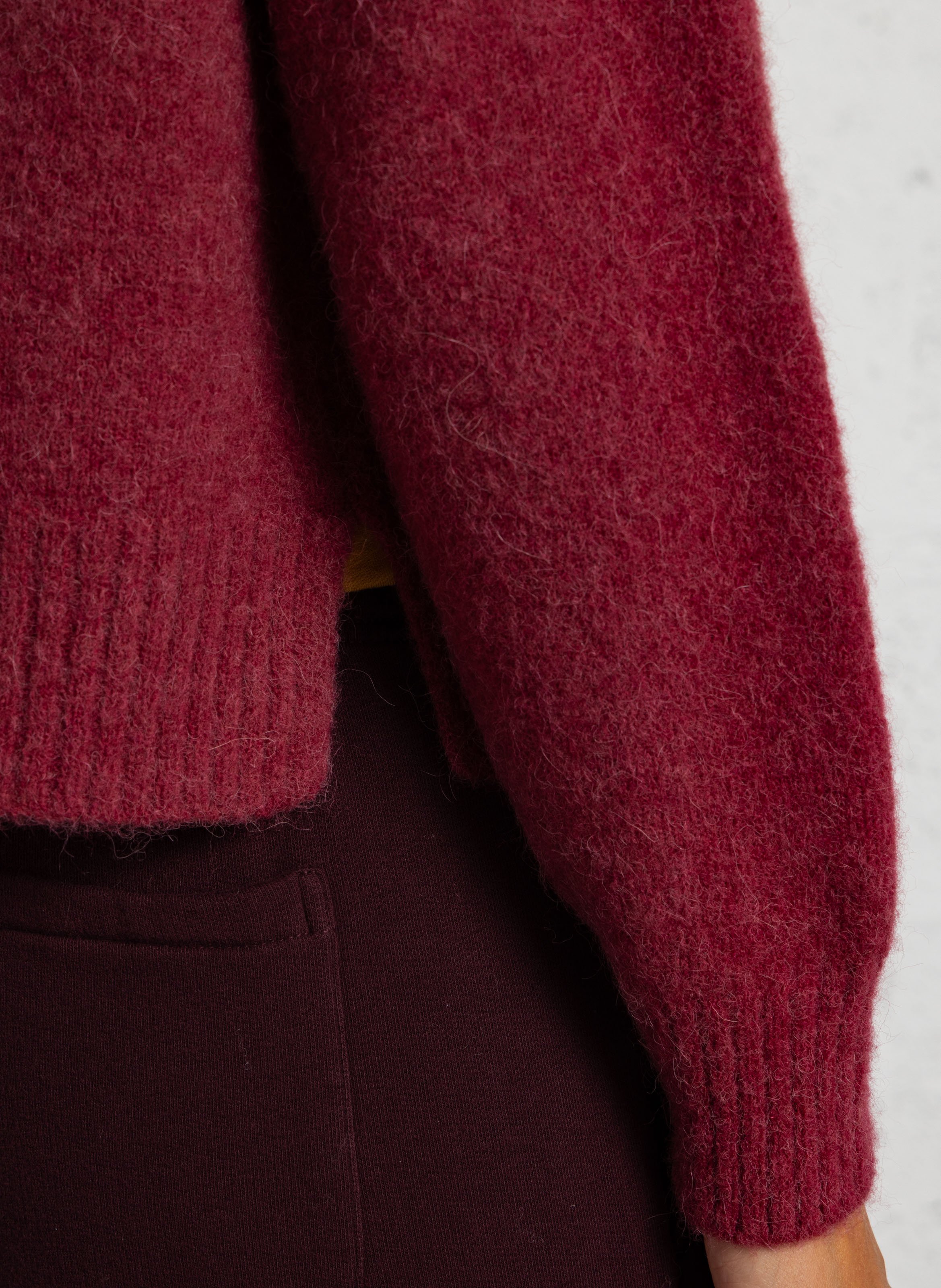 Gerade geschnittener Strick-Cardigan MAISON ANJE Pflaume