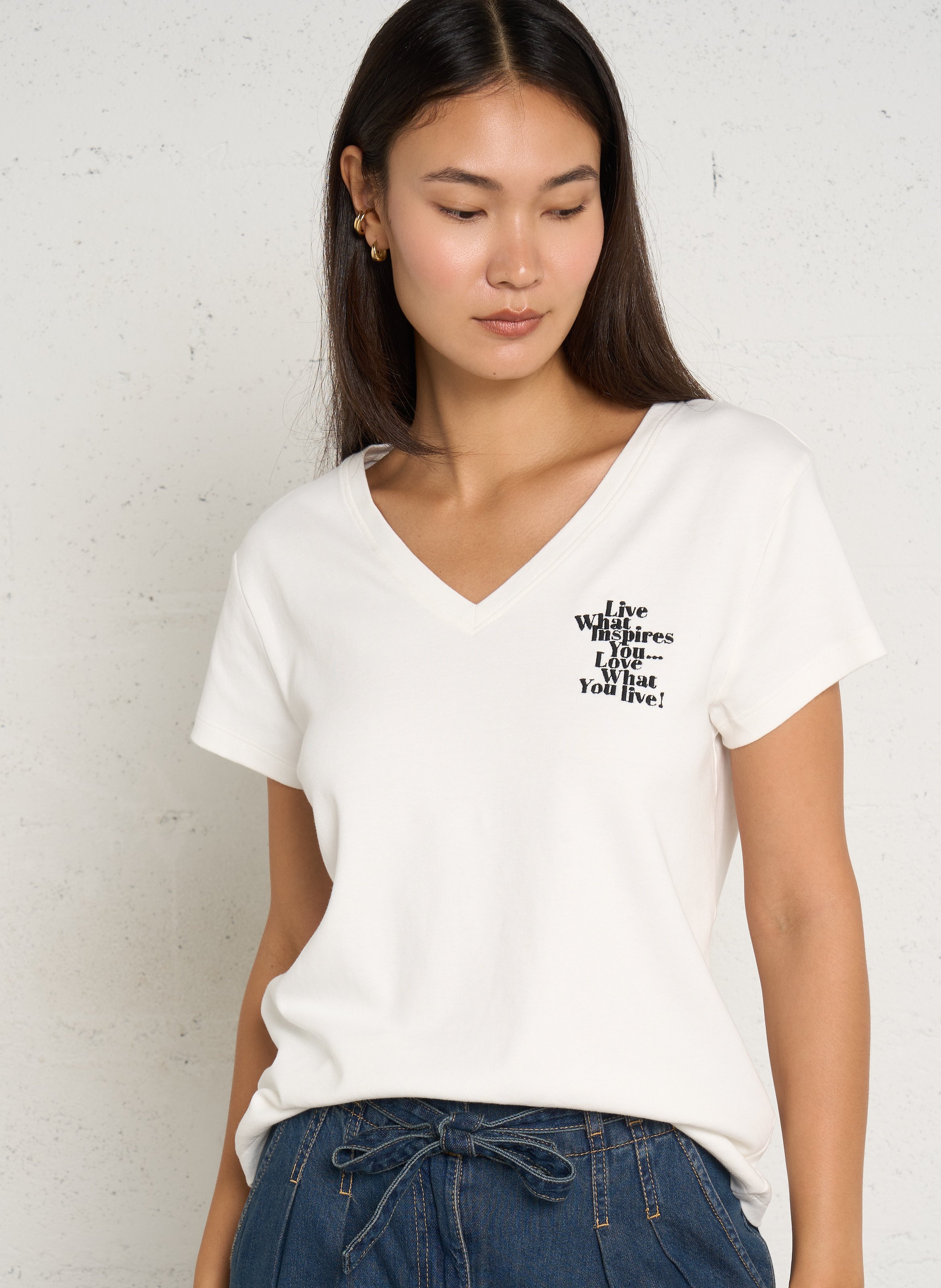 Mottled T-shirt IKKS White
