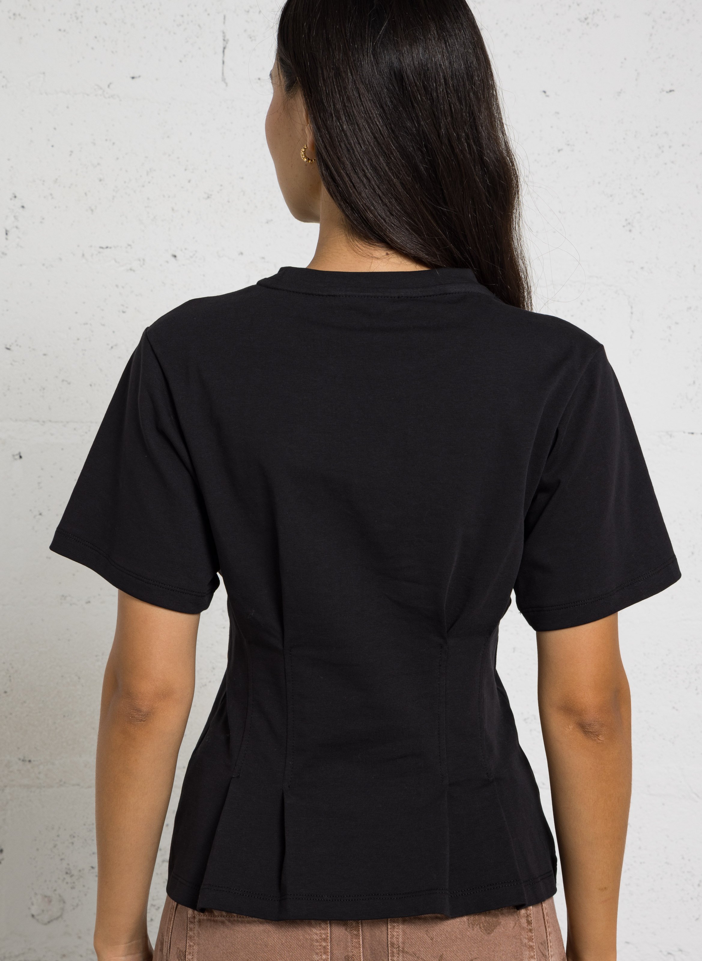 Tailliertes T-Shirt aus Baumwollmischung BERENICE Schwarz