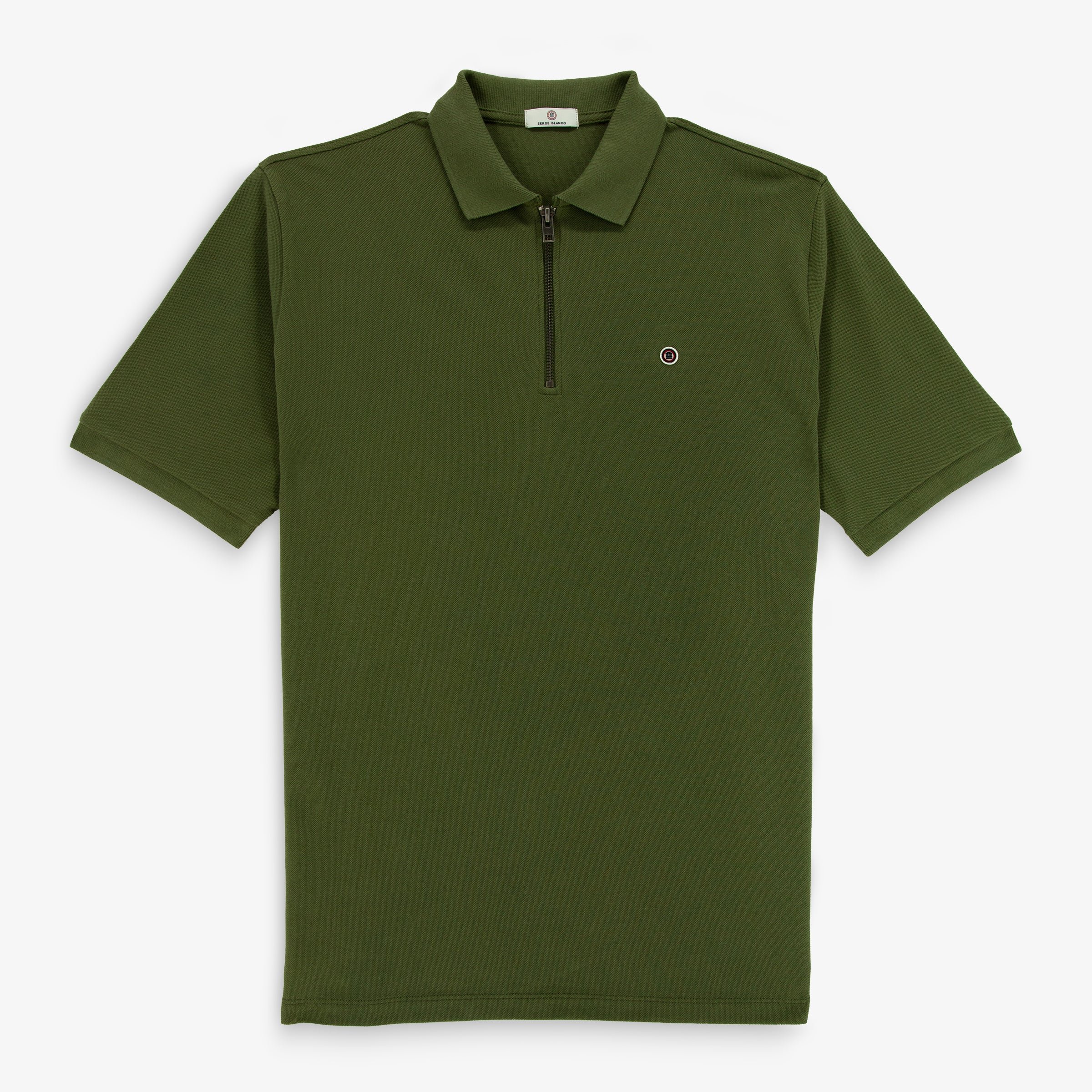 Lino short-sleeved piqué cotton polo shirt SERGE BLANCO Khaki