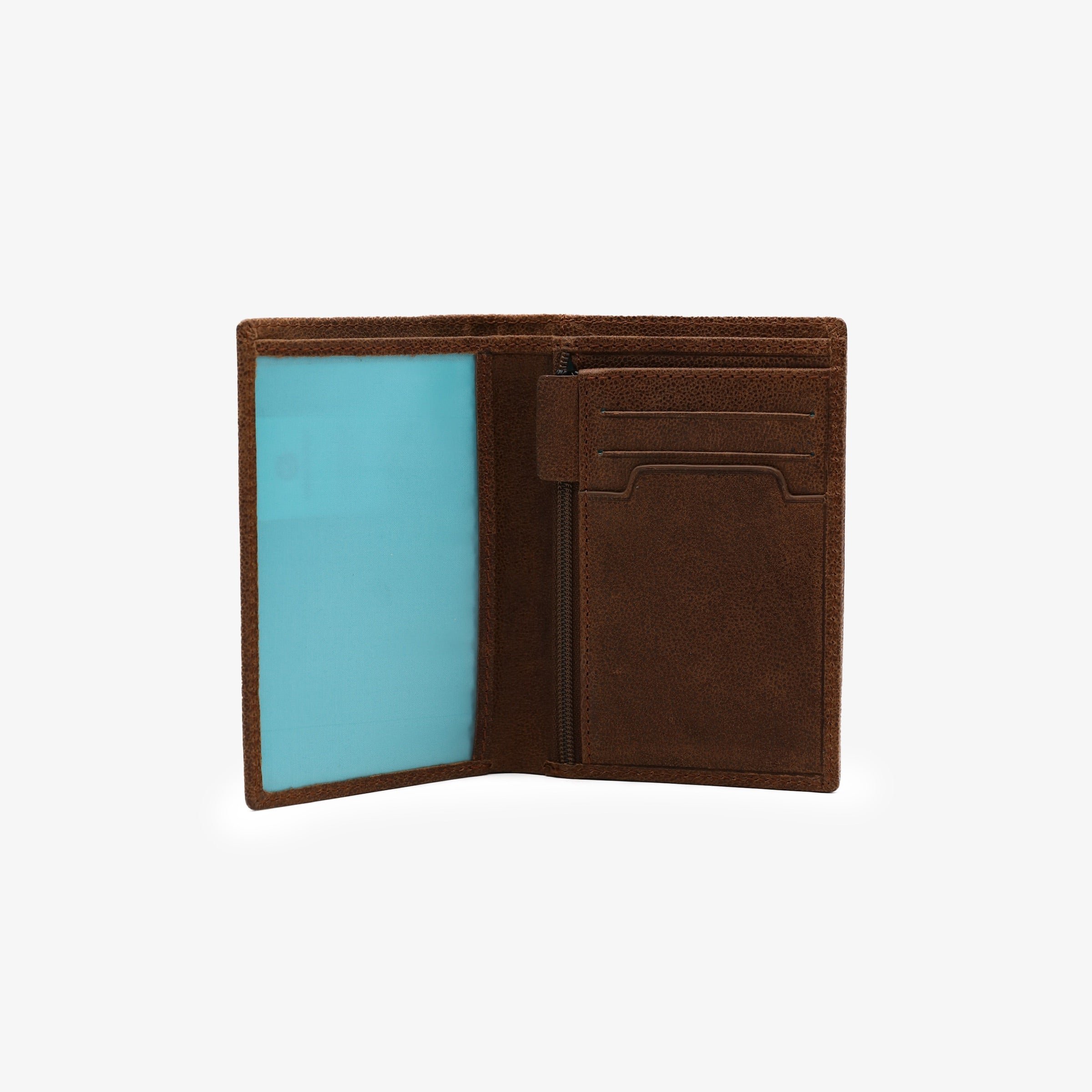 Brooklyn cognac goat leather flap card holder SERGE BLANCO Brown