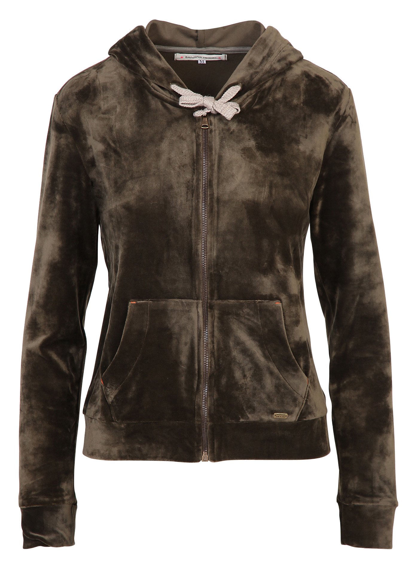 Gilet à capuche droit en velours BANANA MOON Kaki