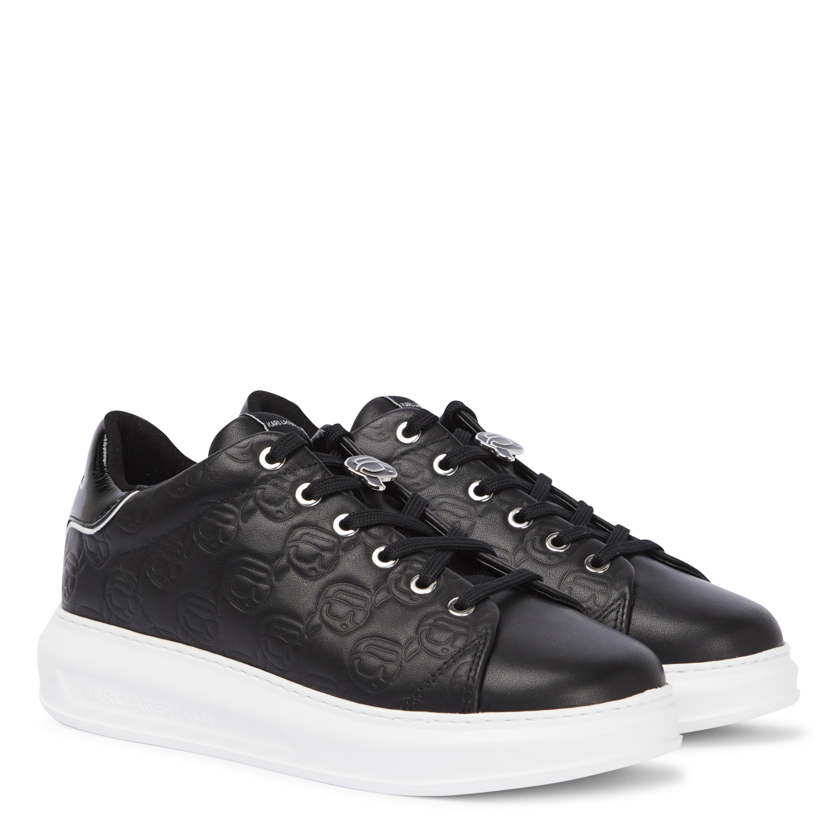 Leather low-top sneakers KARL LAGERFELD Black