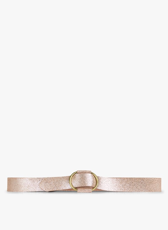 Ceinture en cuir métallisé Pilja Silver colour Pieces Femme