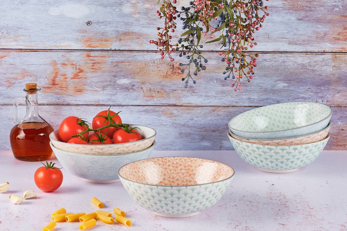 Bowl pattern ø21cm - 6 pieces - color BJORN Multicolored