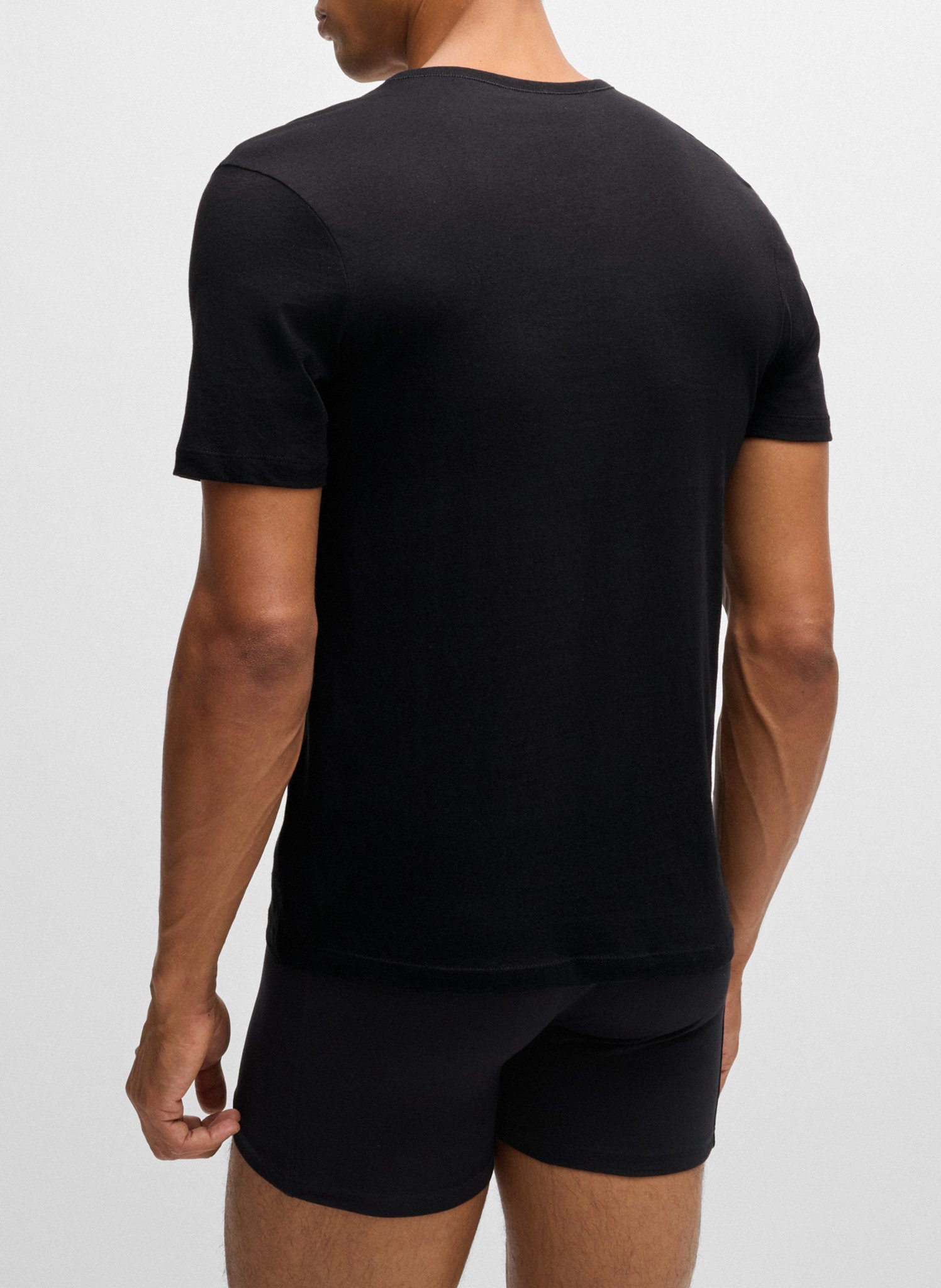 Pack of 3 round-neck cotton T-shirts BOSS Black