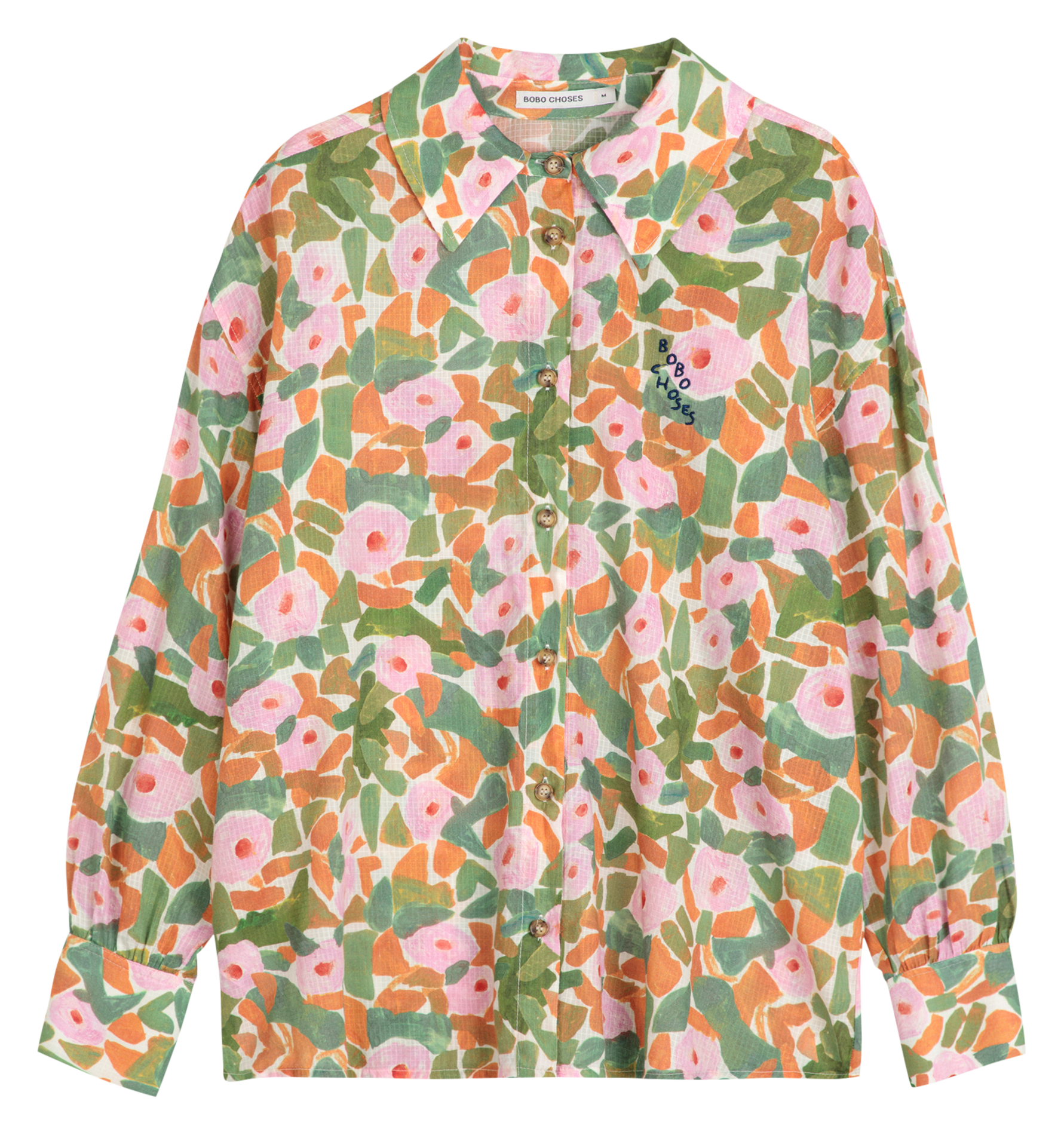 Recht bloemenoverhemd van biologisch katoen BOBO CHOSES Veelkleurig