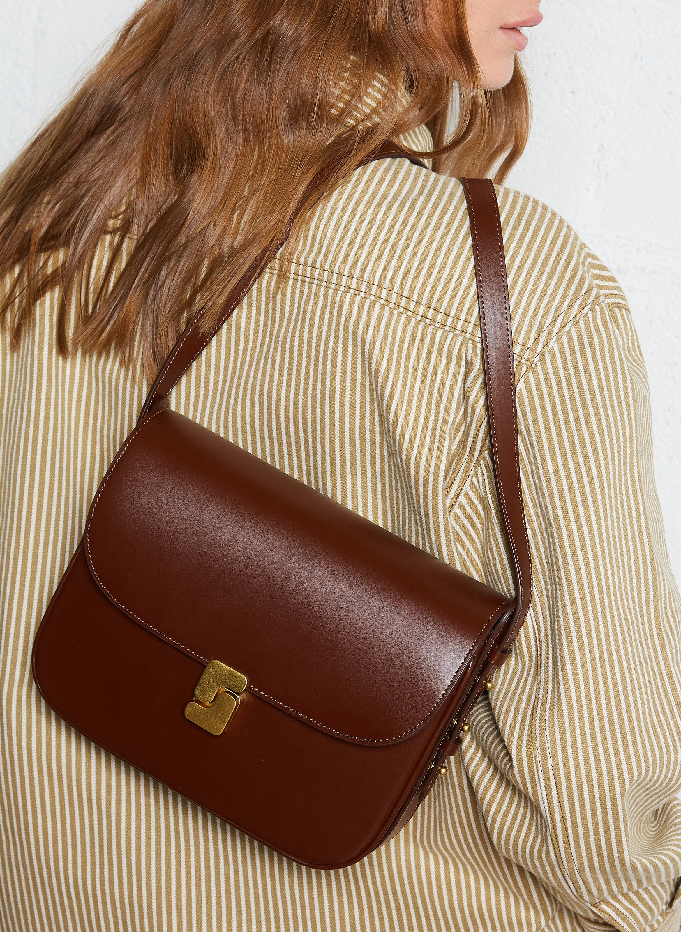 Dori leather shoulder bag SOEUR Brown