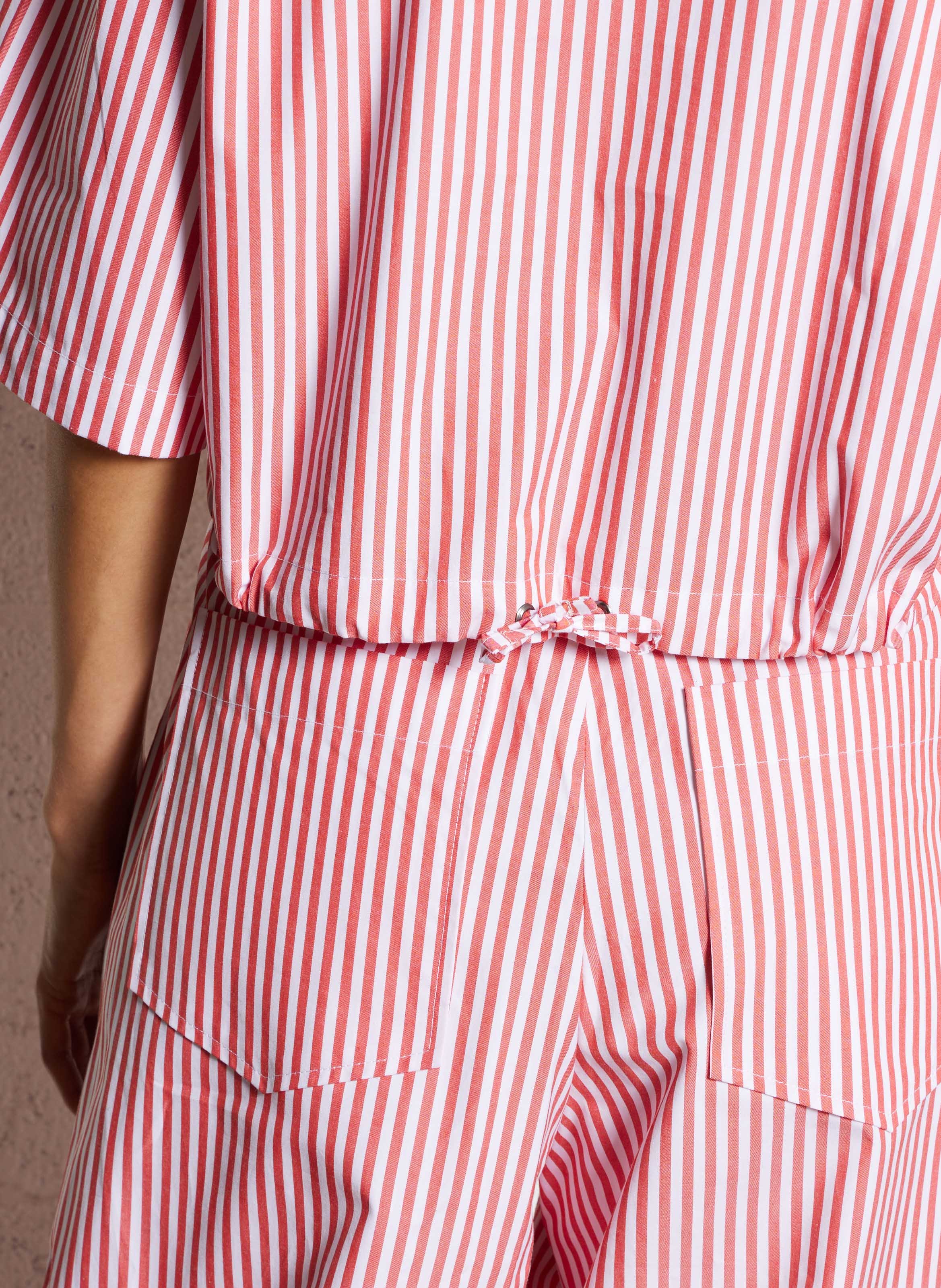 Celena - Oversize-Hemd aus gestreifter Baumwolle STELLA NOVA Rot