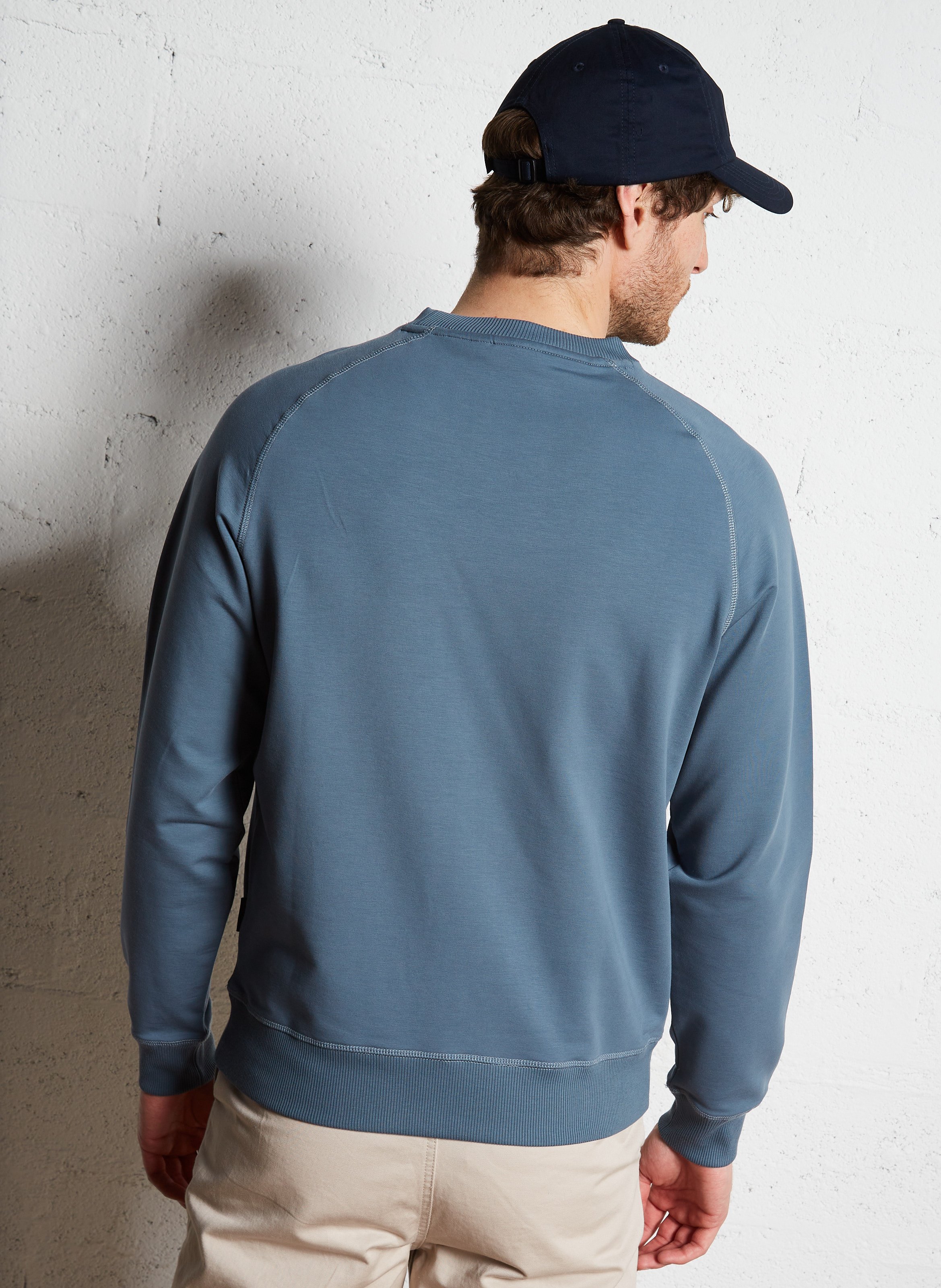 Sweat droit col rond en coton NAPAPIJRI Vert