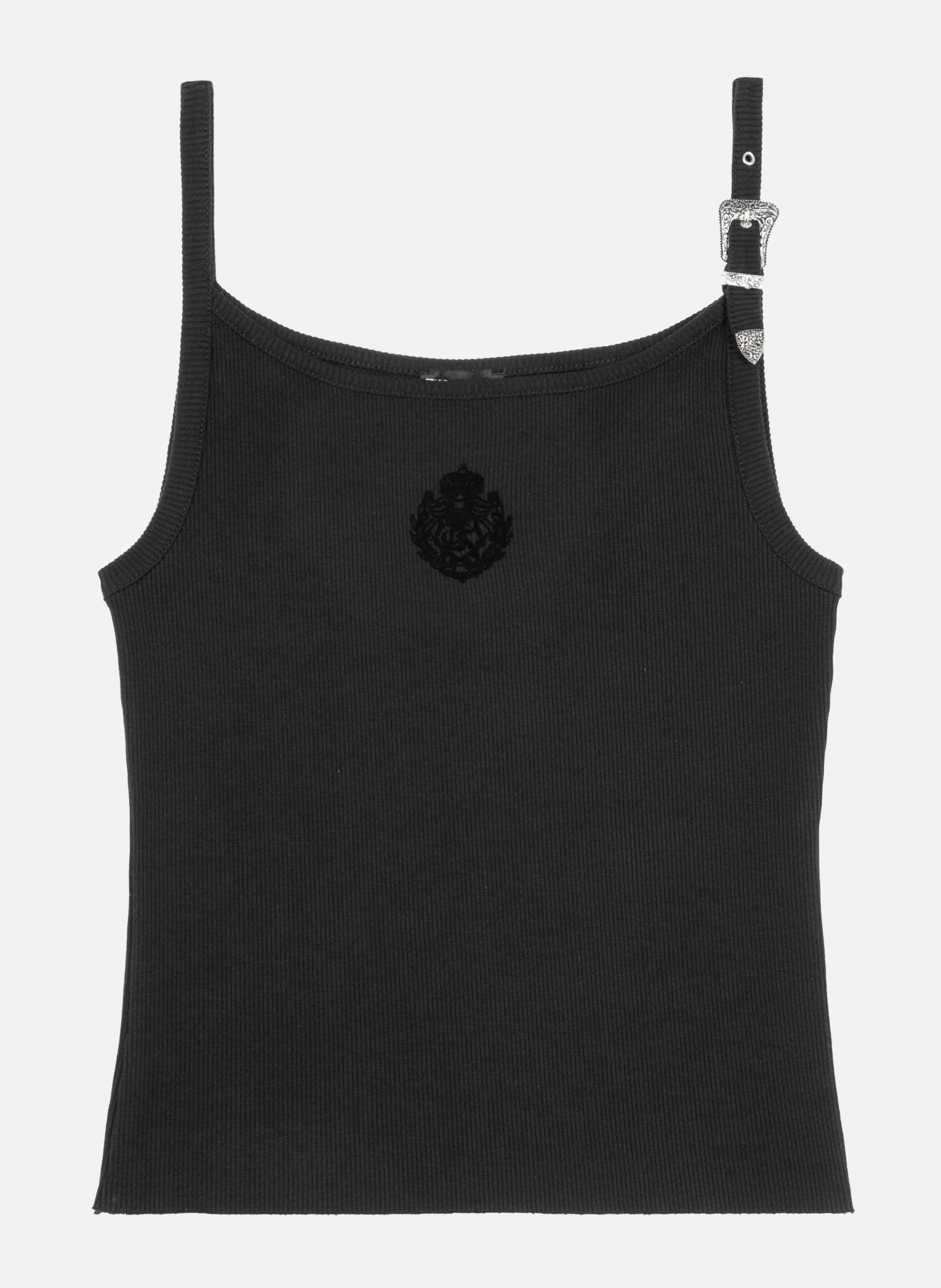 Ribbed Fitted Tank Top THE KOOPLES Black