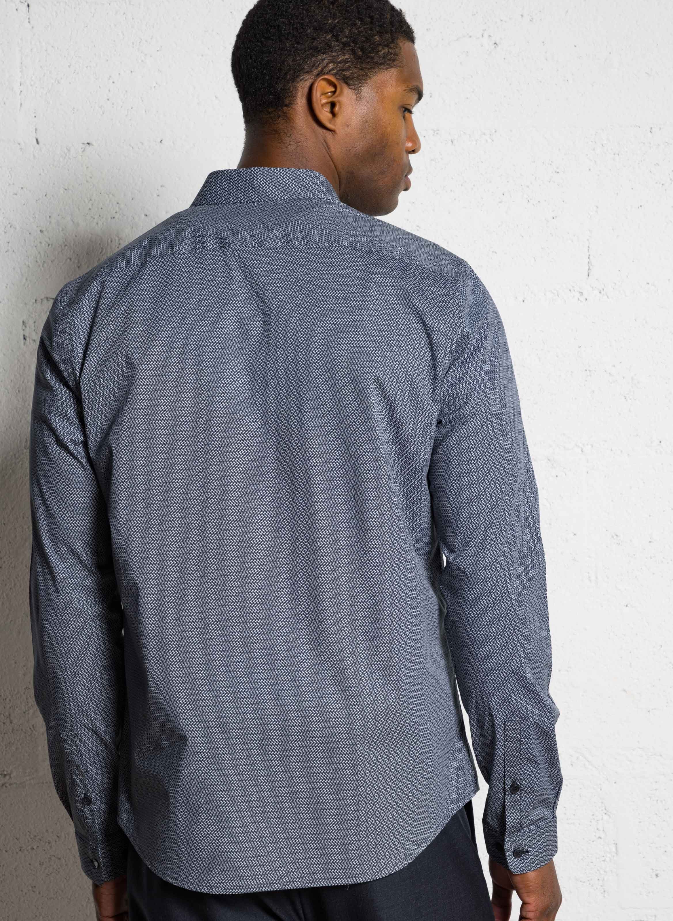 Bluse aus Baumwoll-Mix mit klassischem Kragen IKKS Blau