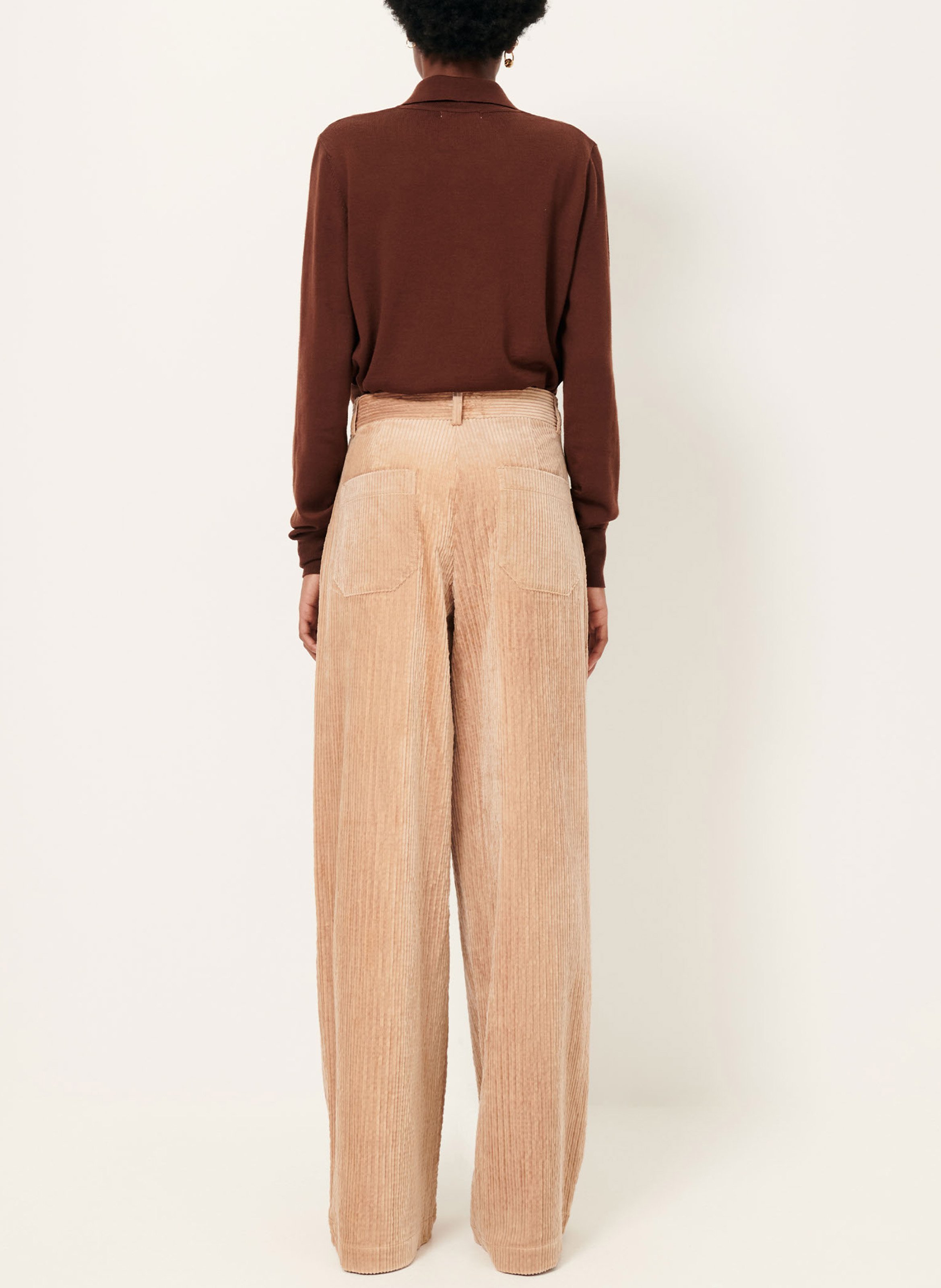 Pantalon large en velours côtelé SESSUN Rose