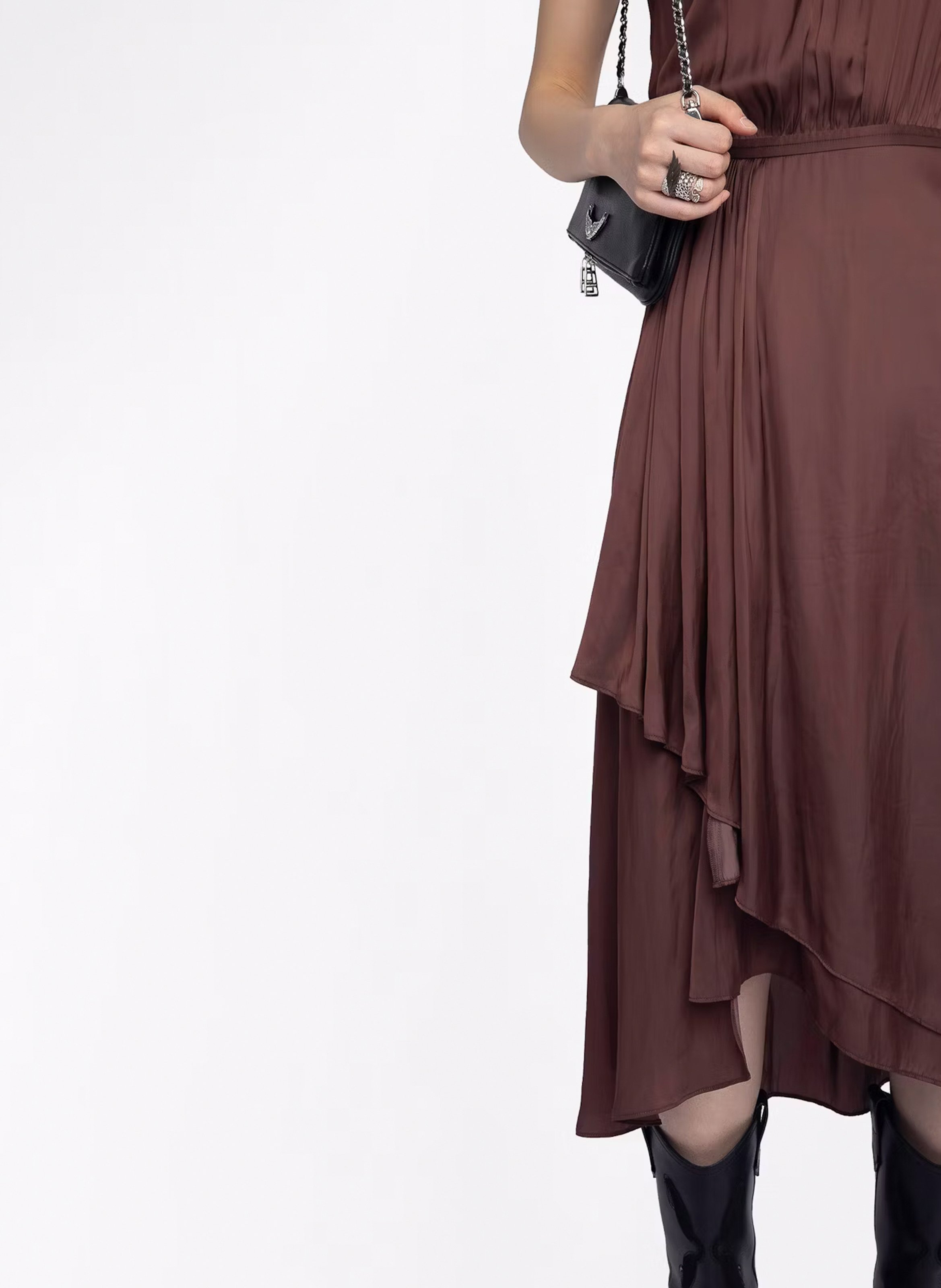 Robe midi col tunisien en satin  ZADIG&VOLTAIRE Violet