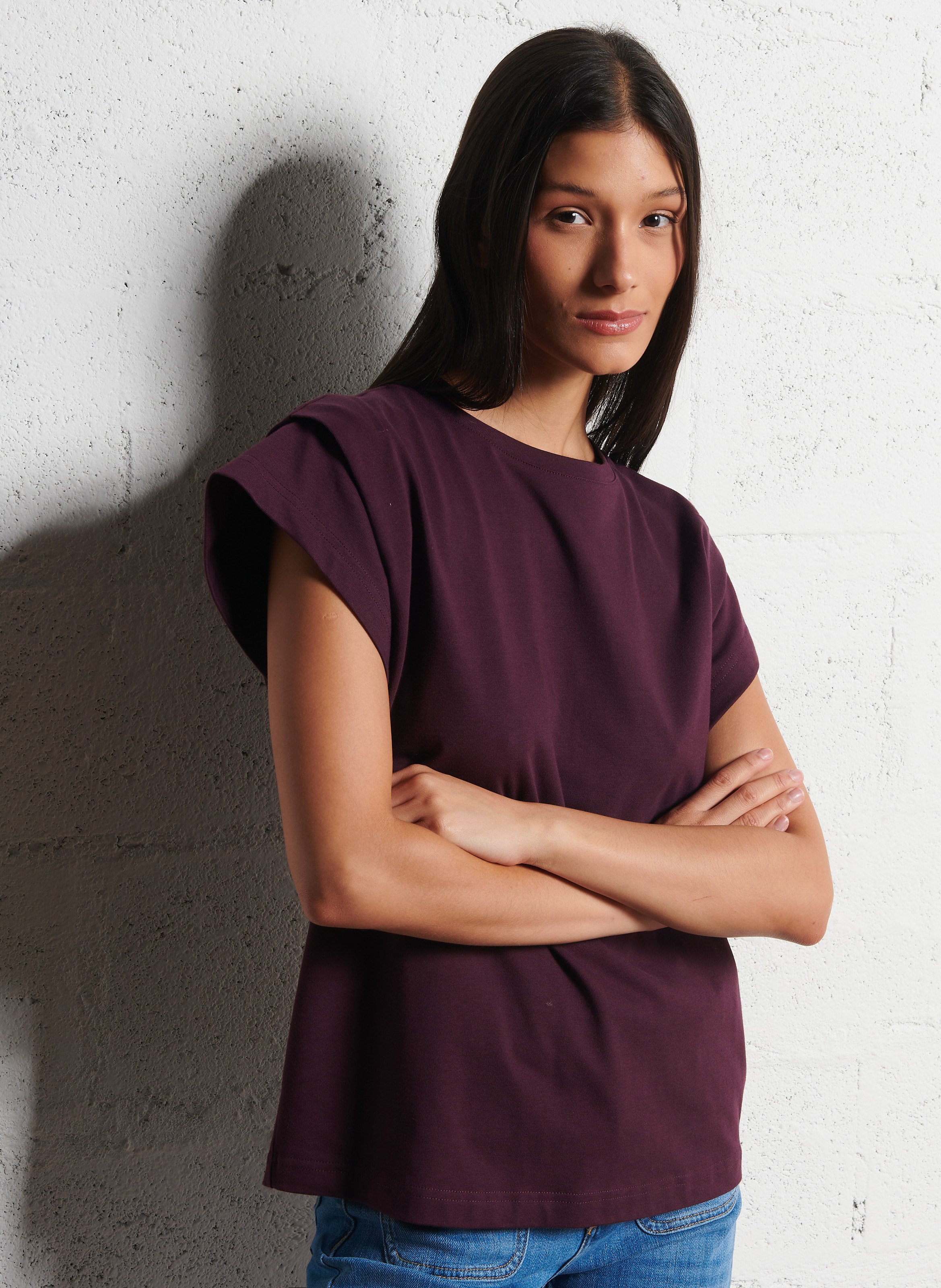 Straight fit short-sleeve t-shirt BA&SH Plums