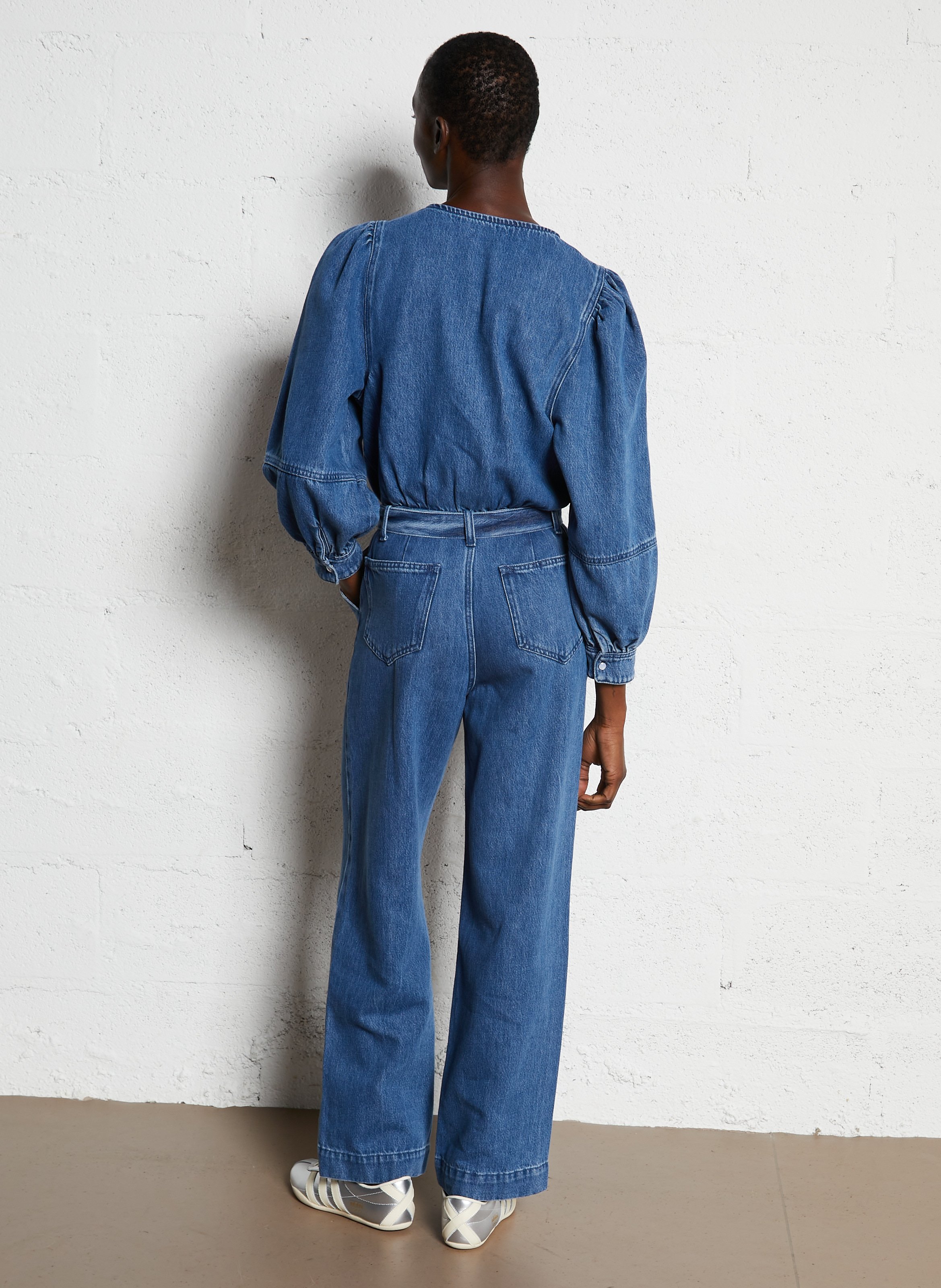 Combinaison droite en coton DES PETITS HAUTS Bleu