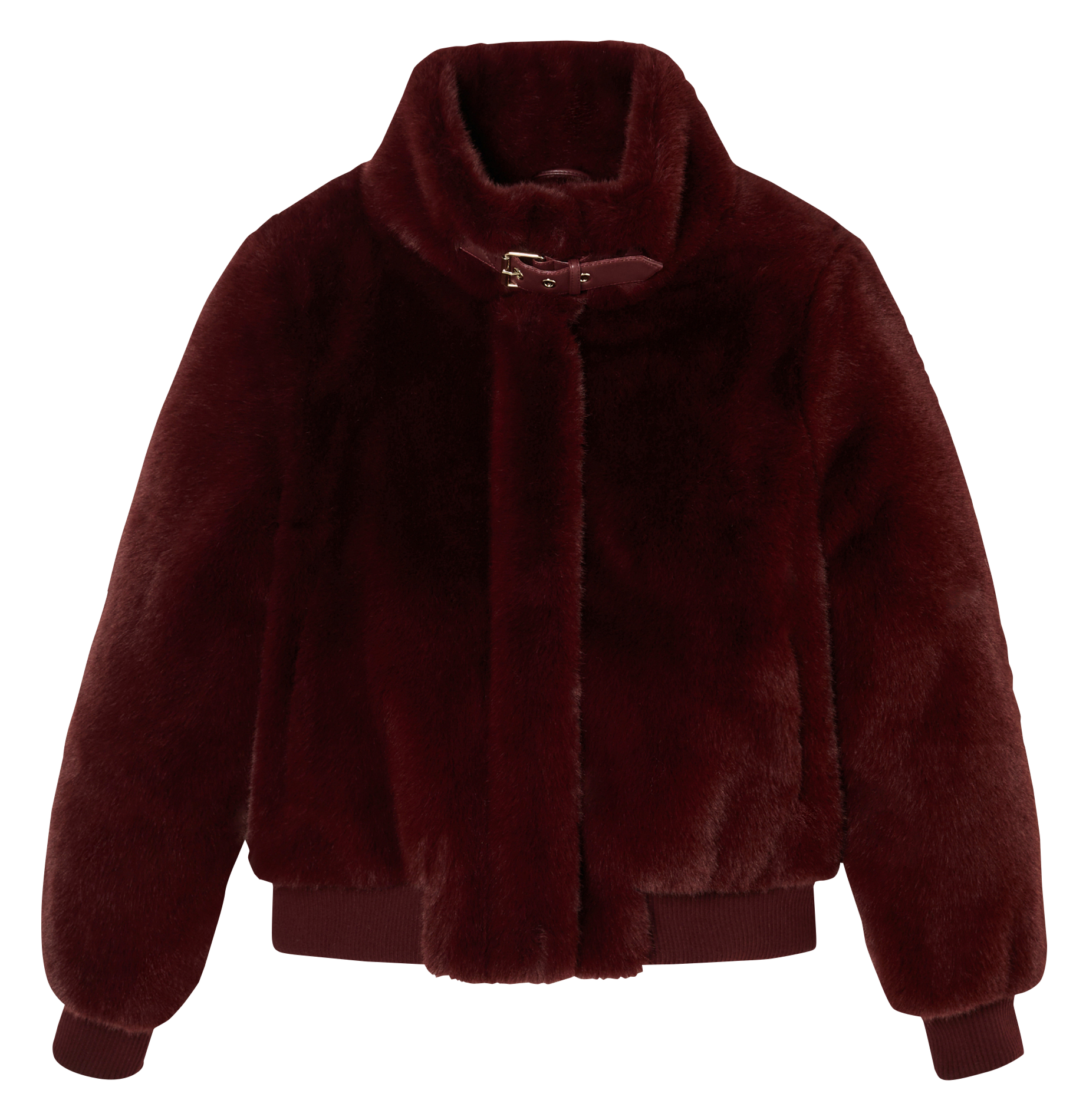 Veste col montant en fausse fourrure ZAPA Rouge