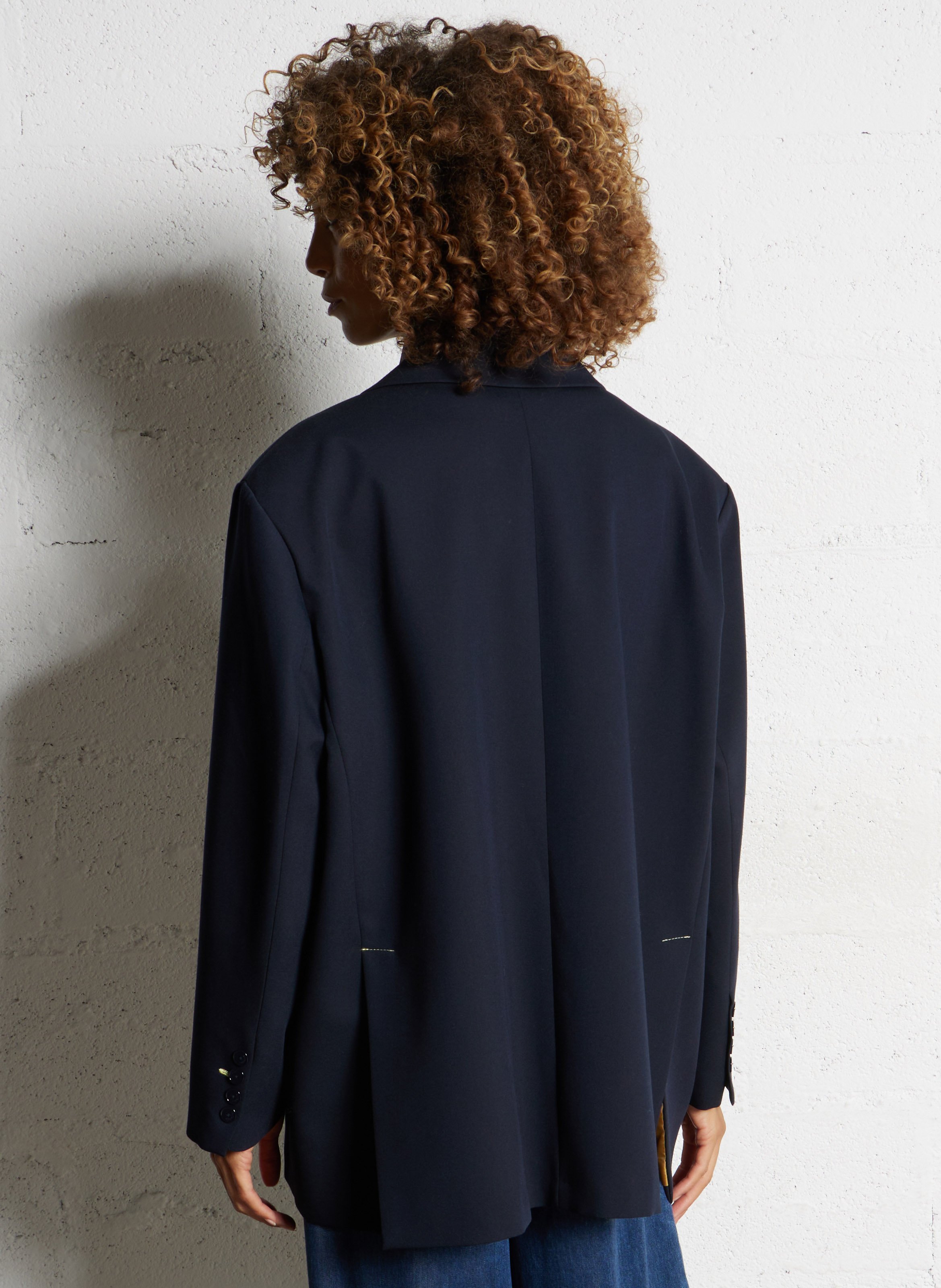 Cotton-blend cardigan with tailored collar IMPERIAL Blue
