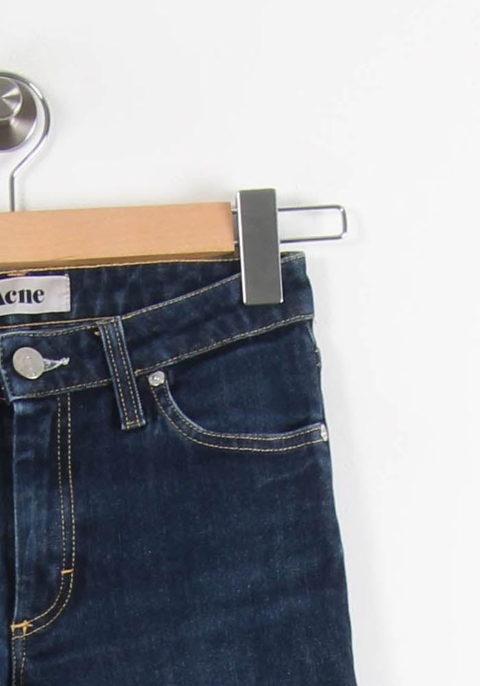 Cropped slim jeans with studs ACNE STUDIOS - Seconde Main Blue