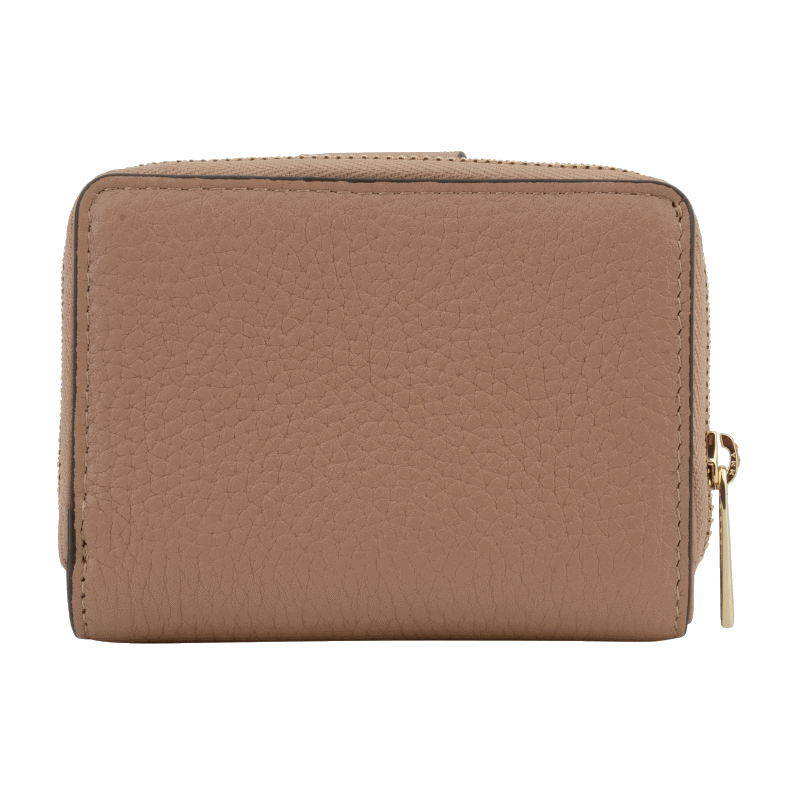 Leather coin purse POURCHET Brown