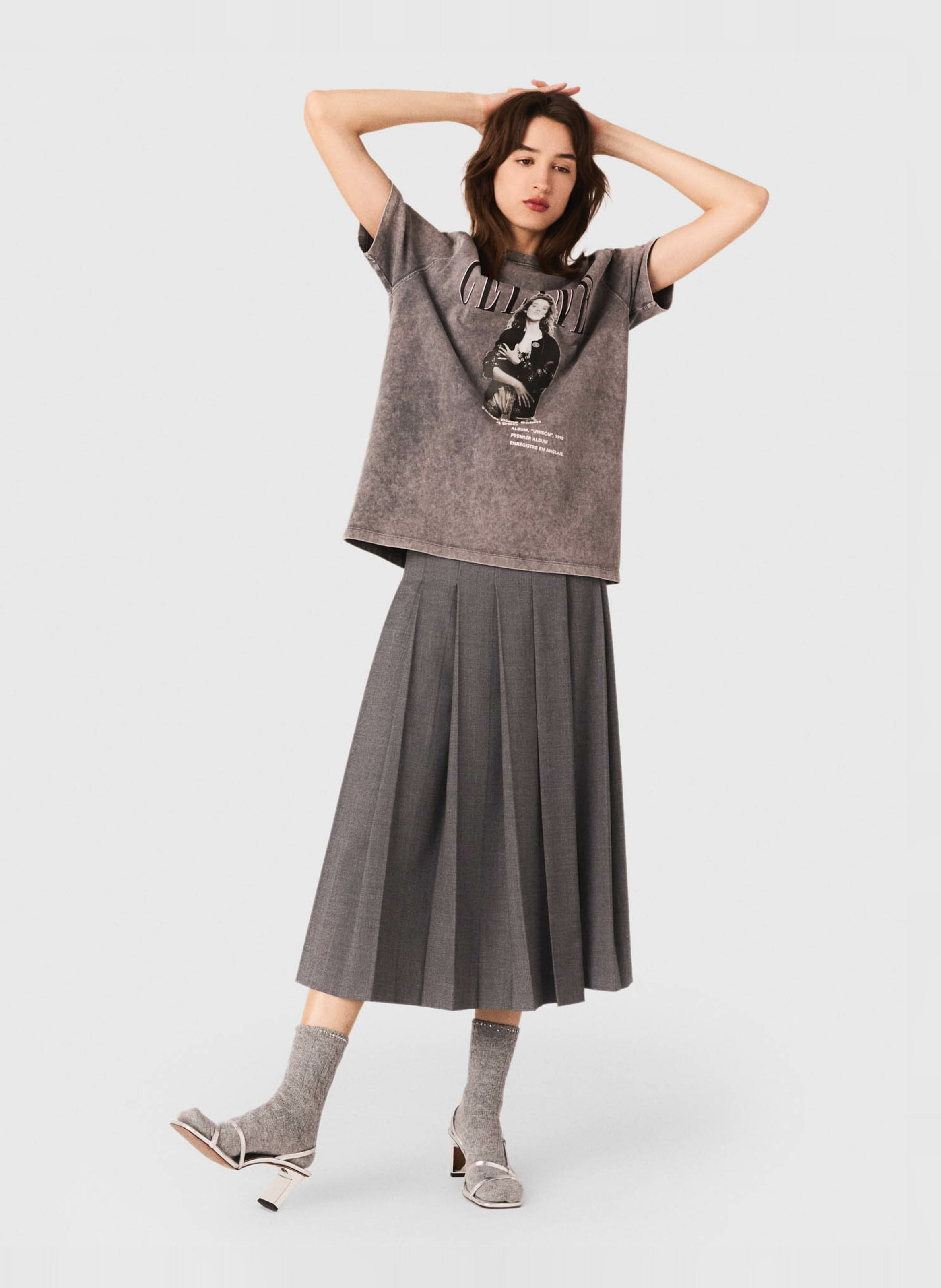 Oversized cotton T-shirt MAJE Grey